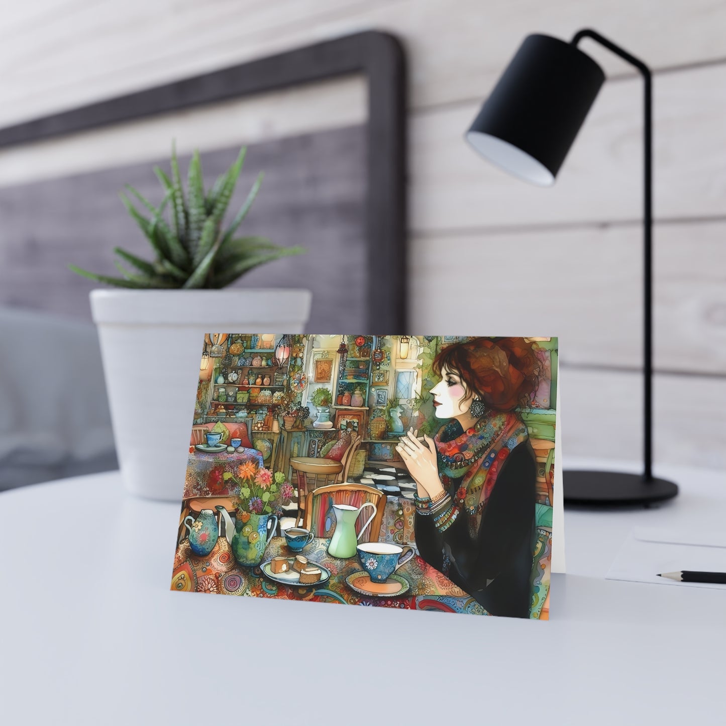 Café Kooky – Vintage Lady, Premium Quality Folded Greeting Card, Australian-Made