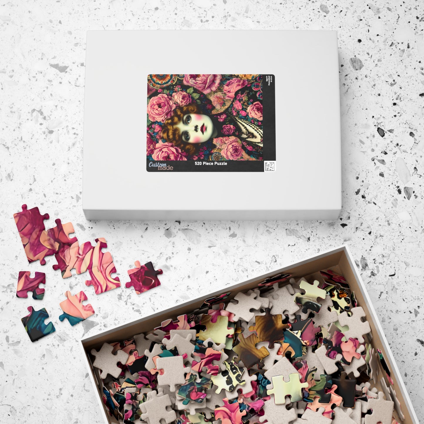 Vintage Flower Power Jigsaw Puzzle - 110, 252, 520, 1014-piece. Gift for Birthdays, Patients, and Nursing Homes. Tech-free Family Activity.