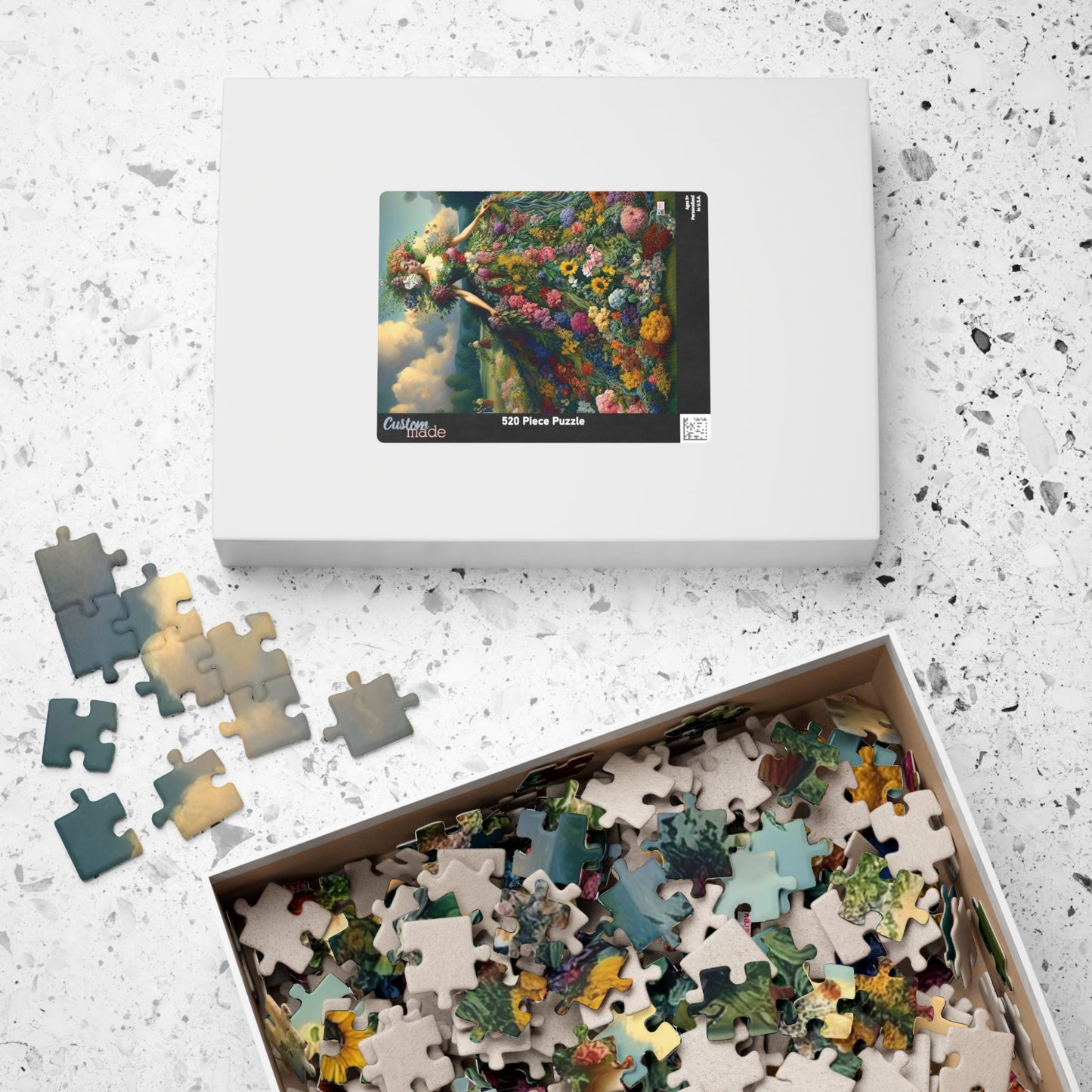 First Blush of Spring Jigsaw Puzzle US: Woman in a Gown Made of Flowers Heralds in the Season (110-1014-piece)