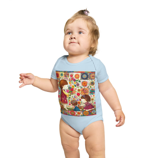 A Pretty Bunch - Short Sleeve Baby Bodysuit