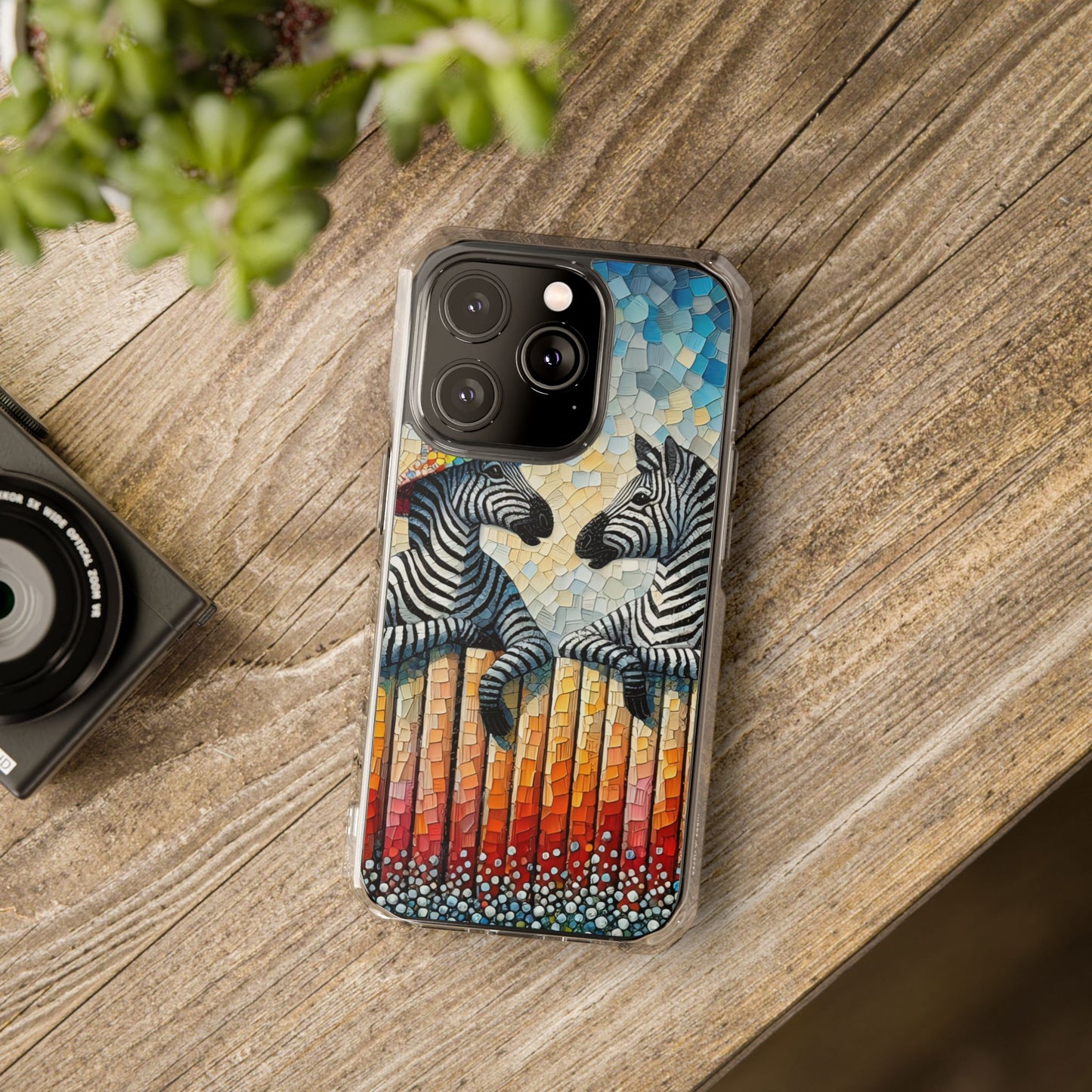 Zebras at the Back Fence - Magnetic Clear Impact Cases