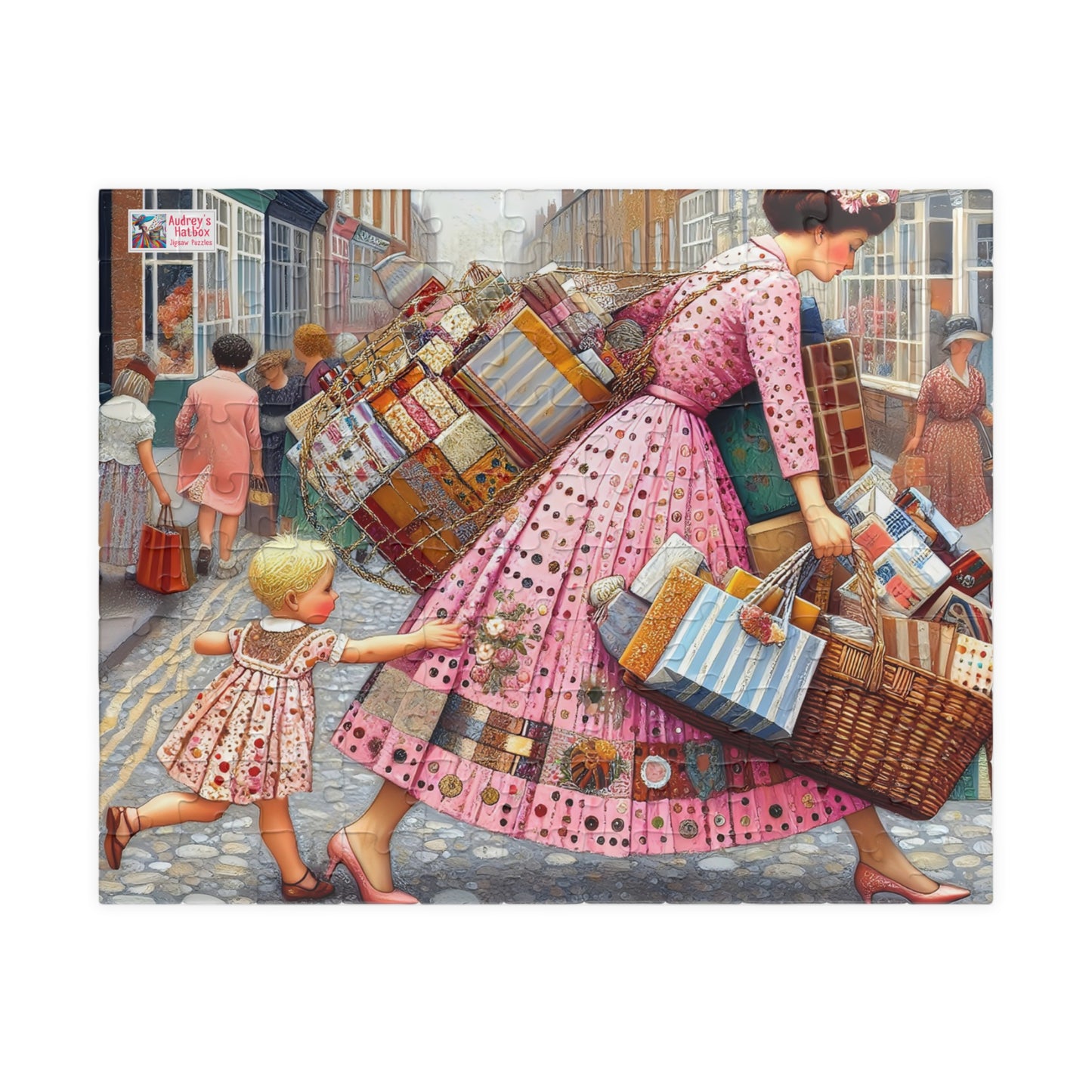 Shopping is my Cardio Jigsaw Puzzle (110, 252, 520, 1014-piece). Challenging Vintage Fun. Gift Idea, All Ages. Family Game Activity.