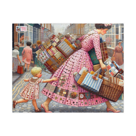 Shopping is my Cardio Jigsaw Puzzle (110, 252, 520, 1014-piece). Challenging Vintage Fun. Gift Idea, All Ages. Family Game Activity.