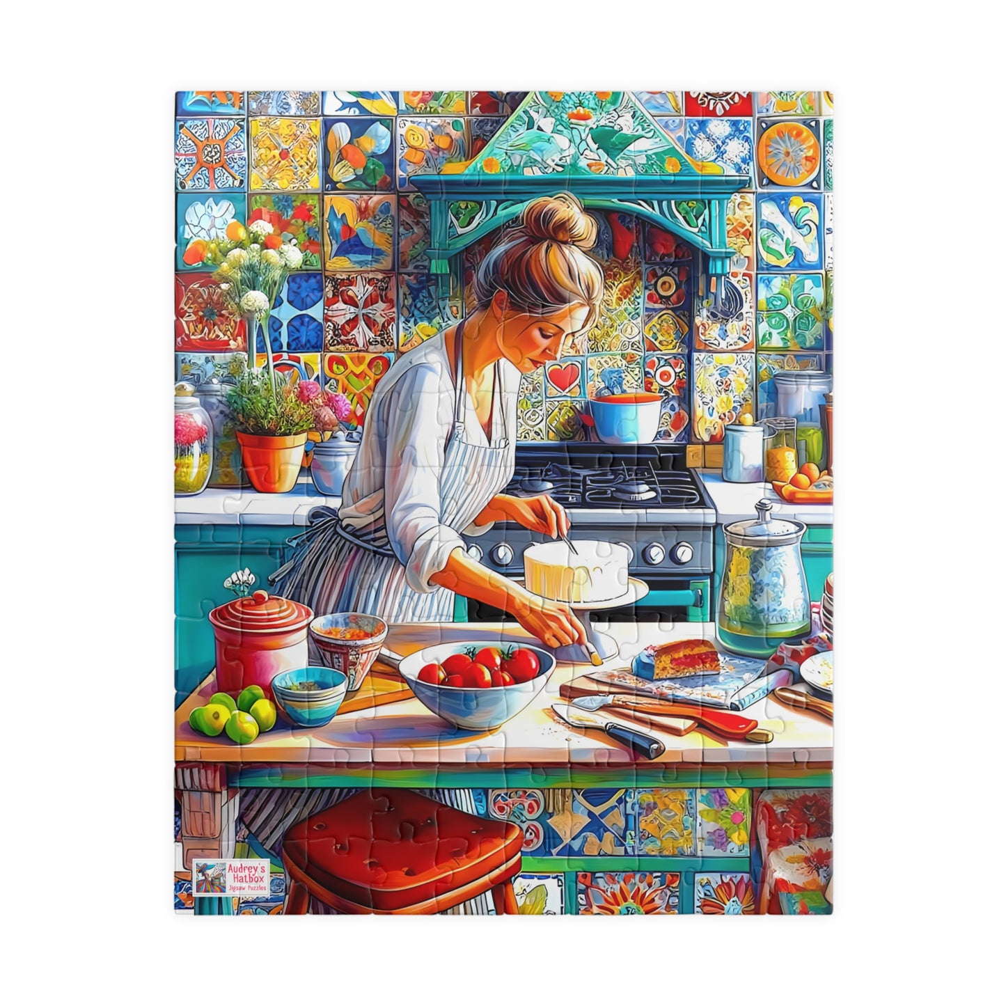 The Cake Artist's Kitchen Jigsaw Puzzle (110, 252, 520, 1014-piece). Colourful, intricate and cosy. Great gift idea. Family Games Activity