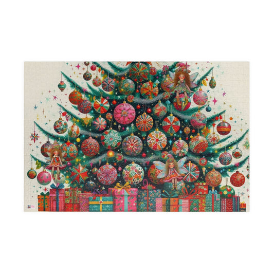 Christmas Tree Fairies Jigsaw Puzzle US: Magical Colorful Festive Scene (110-1014-piece)