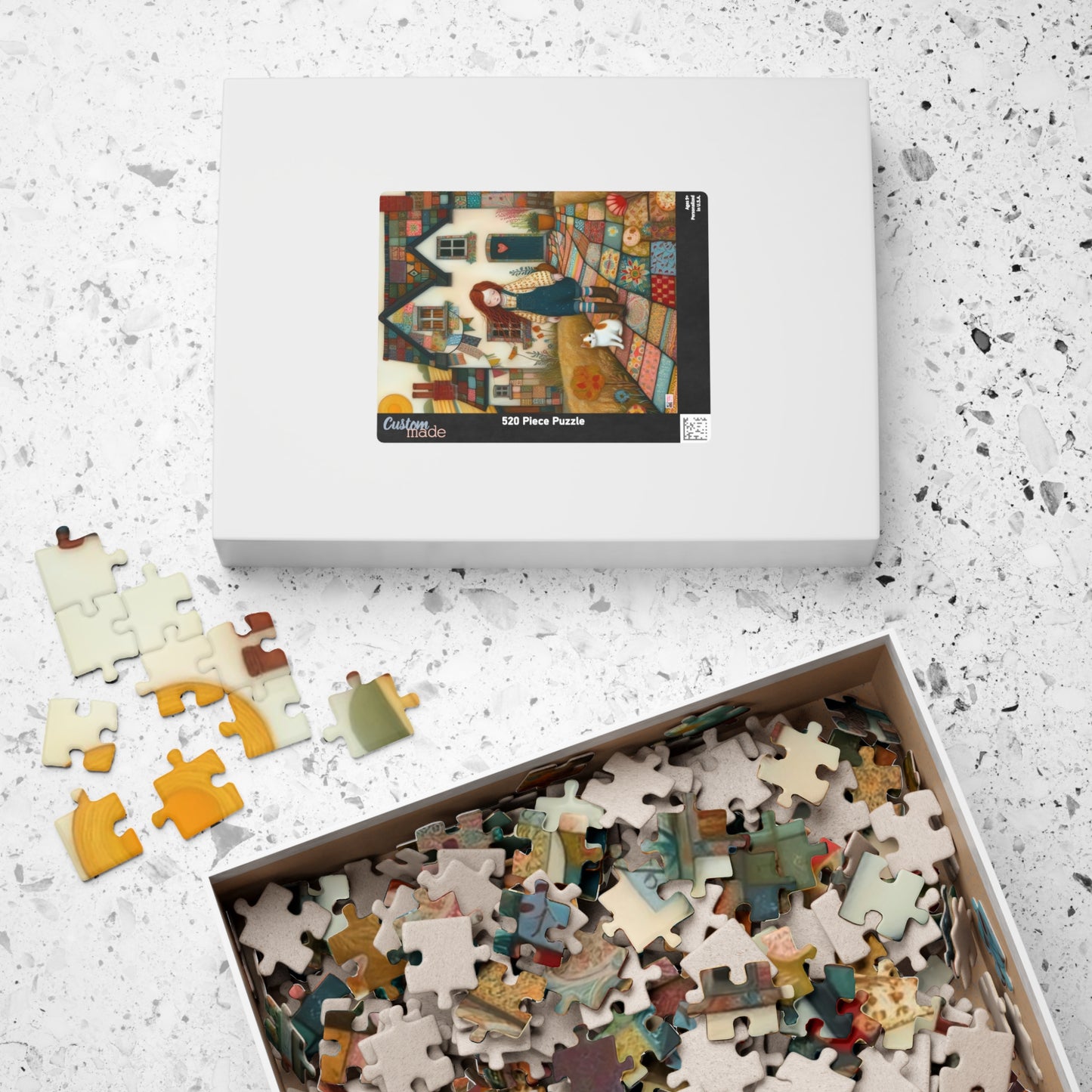 Farm Cottage Kitty Jigsaw Puzzle US: Quirky Whimsical Playful, Gift Cat Lovers (110-1014-pieces)