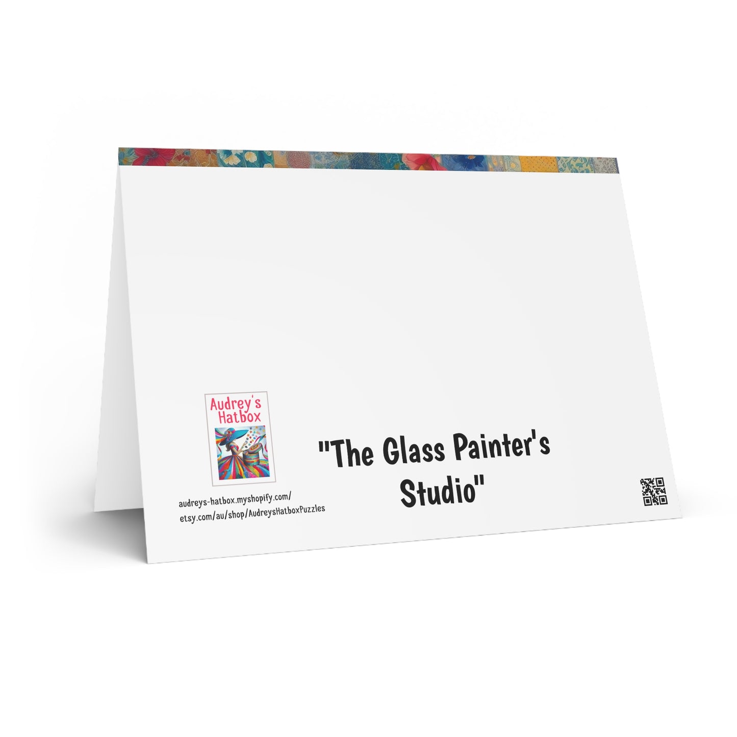Glass Painter's Studio - Greeting Cards: Pretty Patchwork Flowers Scene