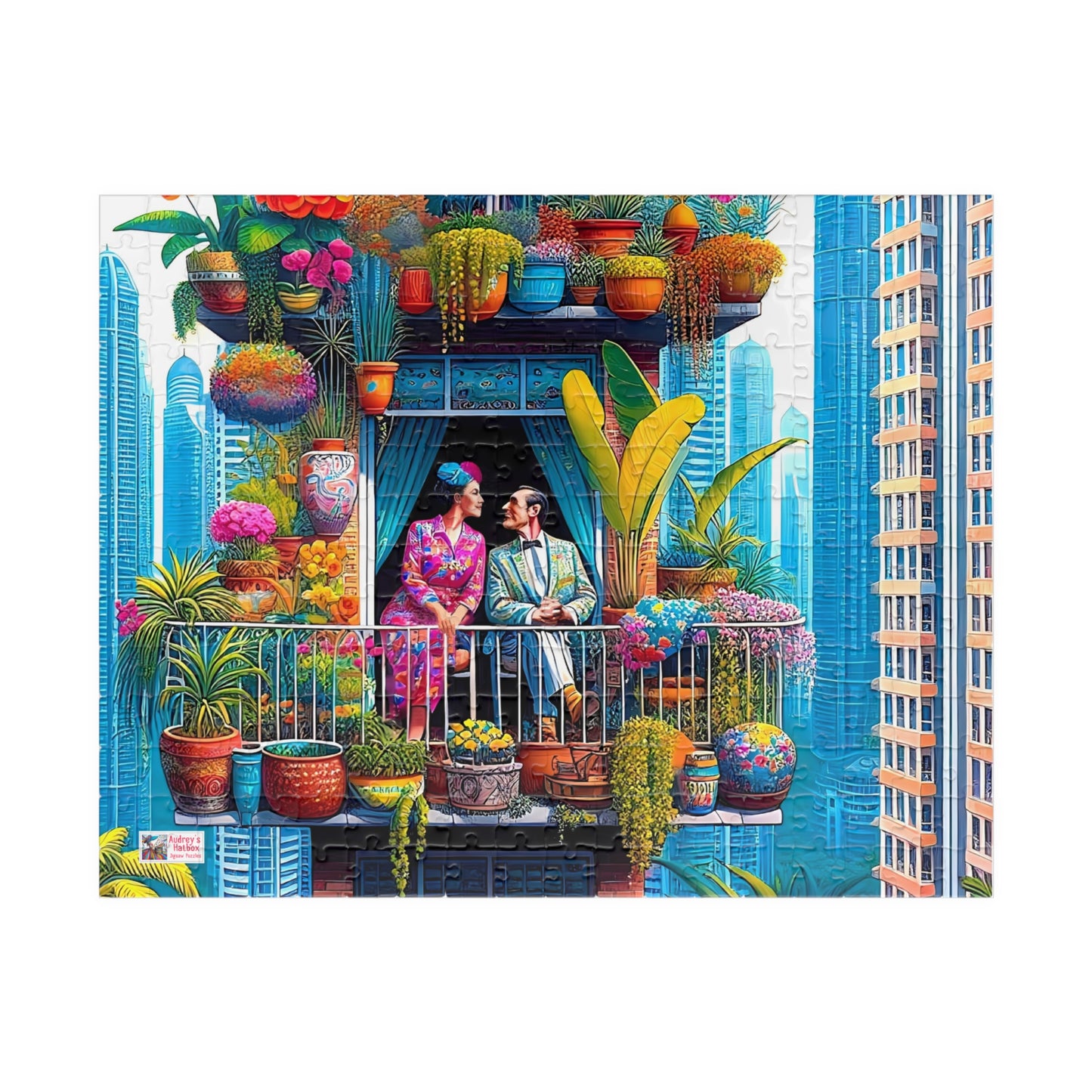 High Rise Love Nest Jigsaw Puzzle (110, 252, 520, 1014-piece). Cute, quirky and whimsical gift idea. Family Game. Fun for all ages.
