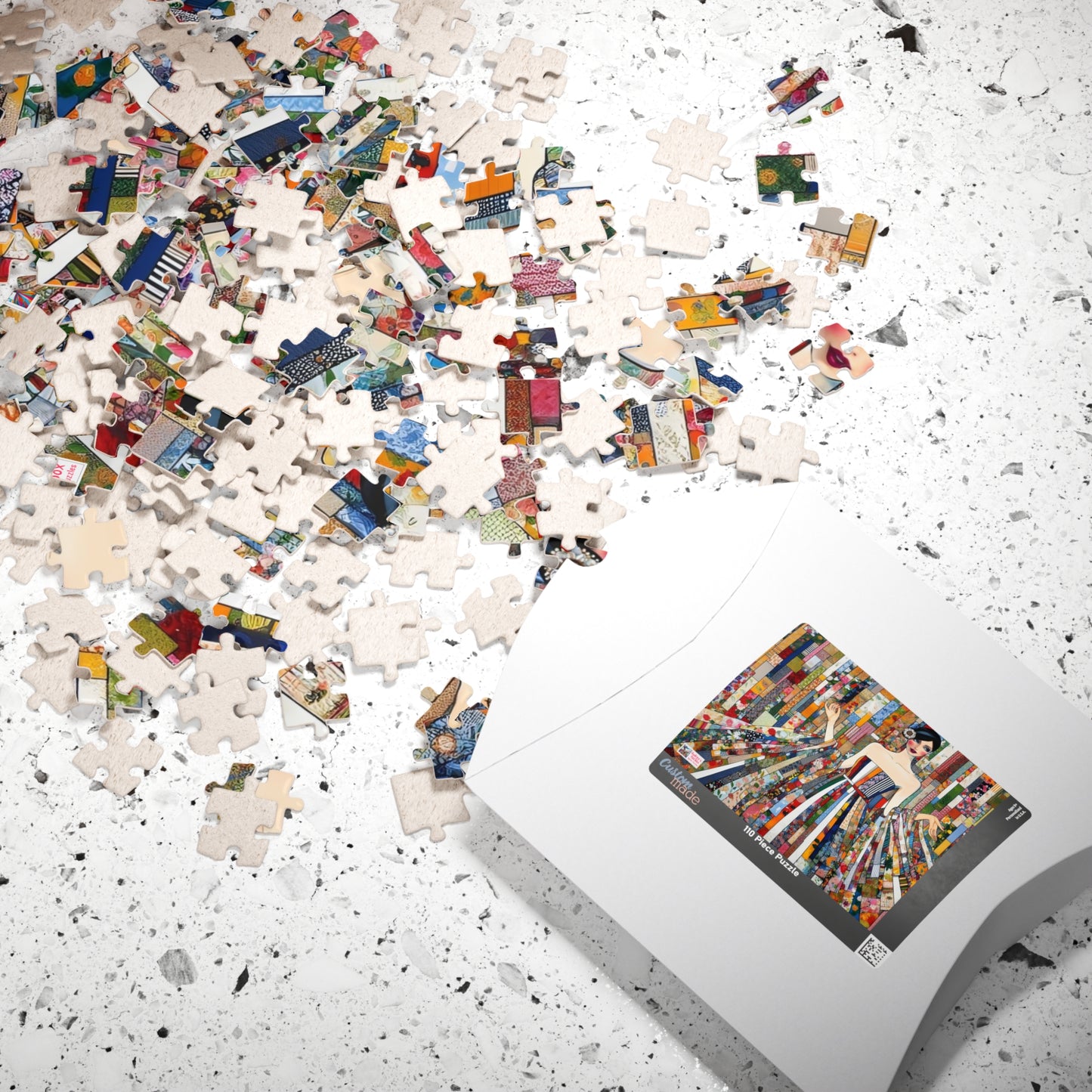 Fabric Princess Jigsaw Puzzle US: Patchwork Prints Fashion Collage  (110-1014 Pieces)