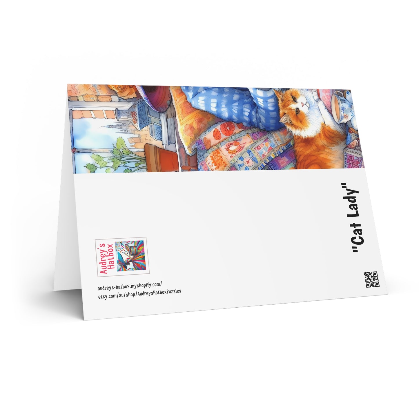 Cat Lady Greeting Cards: Quirky Whimsical Playful, Gift Cat Lovers