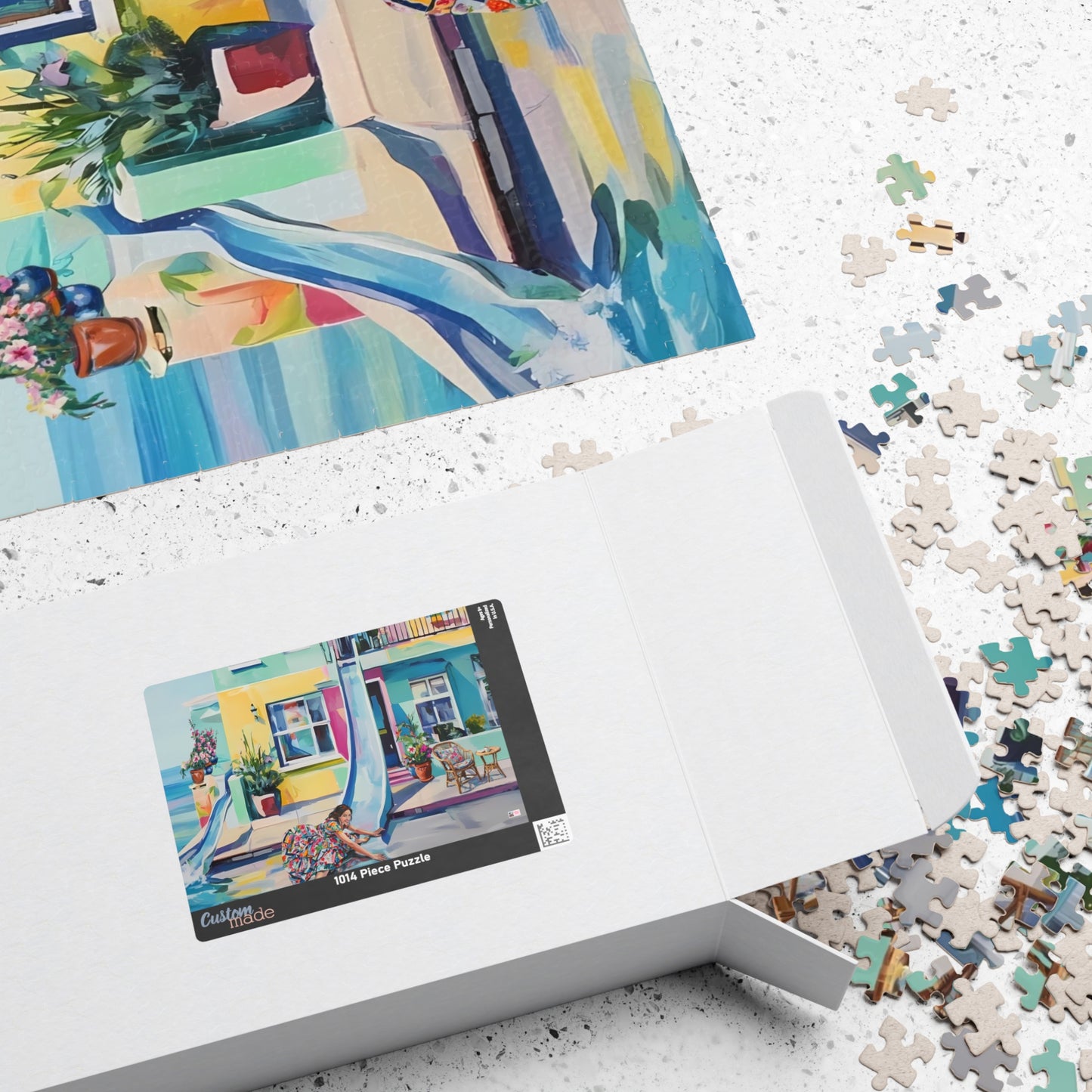 Slippery Dip Summer Jigsaw Puzzle US: Pastel Fantasy Dream House with Builtin Slide (110-1014-piece)