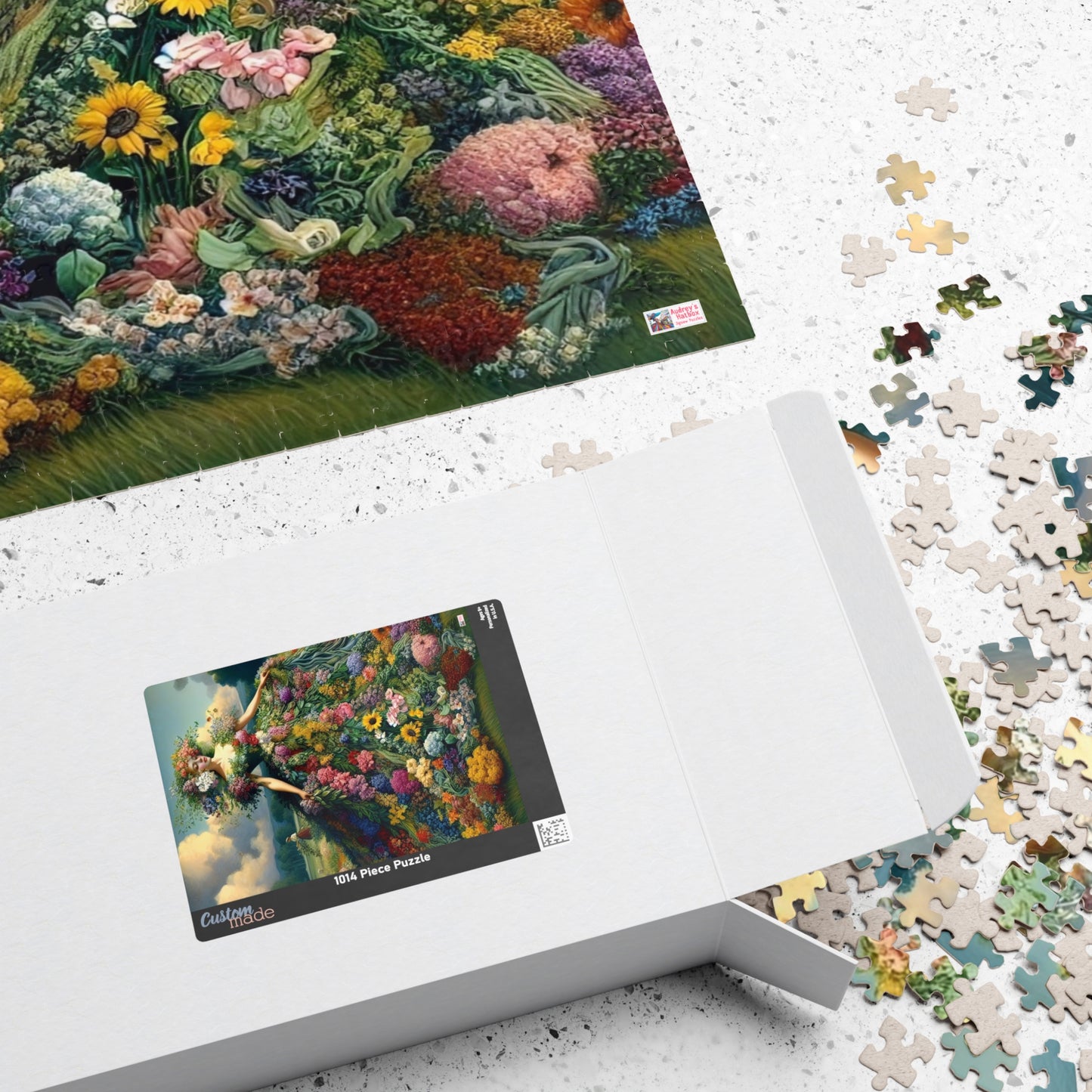 First Blush of Spring Jigsaw Puzzle US: Woman in a Gown Made of Flowers Heralds in the Season (110-1014-piece)