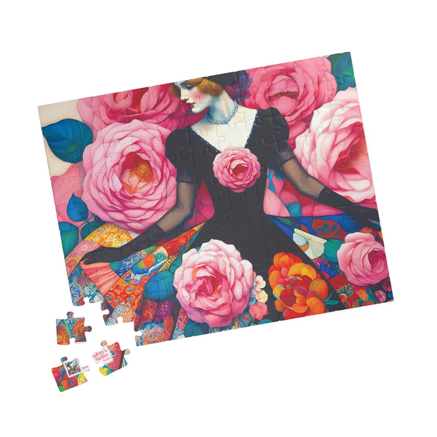 Lady of the Roses Jigsaw Puzzle (110, 252, 520, 1014-piece). Charming Vintage, Whimsical and Pretty Gift Idea for Birthdays, Patients