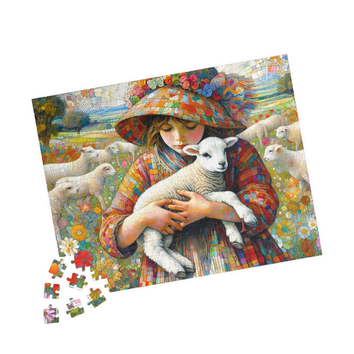 The Lost Lamb Jigsaw Puzzle (110, 252, 520, 1014-piece). Adorable, joyous and heartwarming. Great gift idea. Family Game Activity. All Ages.