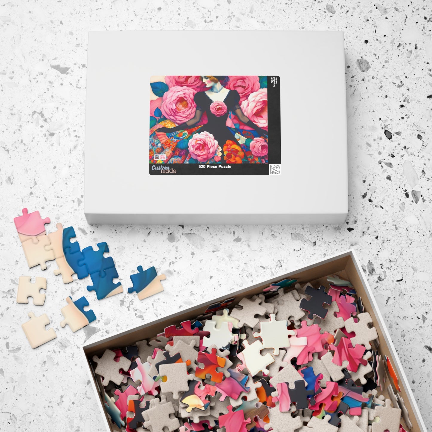 Lady of the Roses Jigsaw Puzzle (110, 252, 520, 1014-piece). Charming Vintage, Whimsical and Pretty Gift Idea for Birthdays, Patients