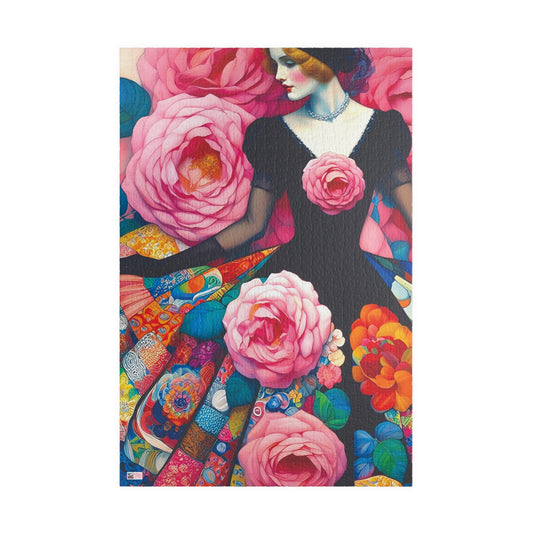 Lady of the Roses Jigsaw Puzzle (110, 252, 520, 1014-piece). Charming Vintage, Whimsical and Pretty Gift Idea for Birthdays, Patients