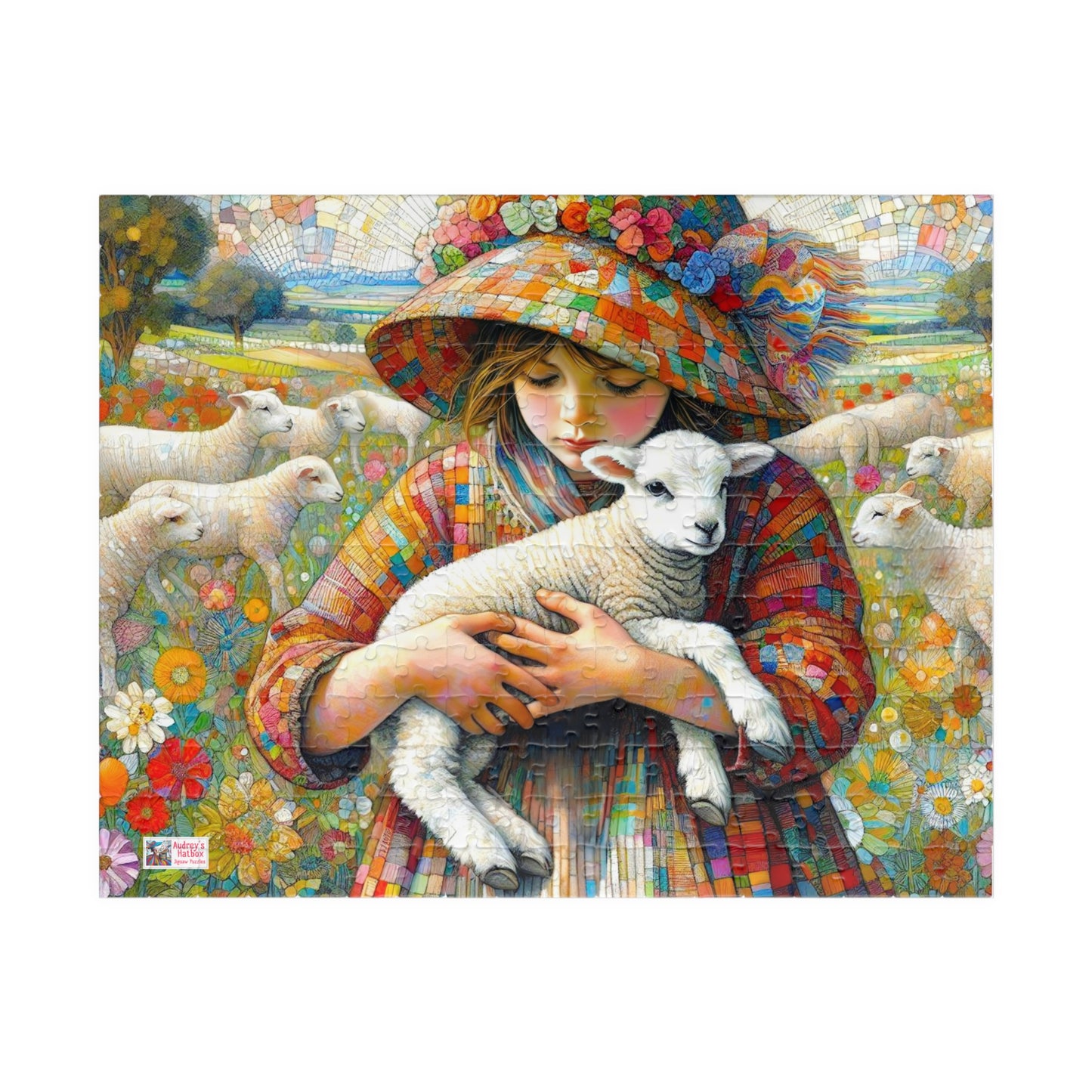 The Lost Lamb Jigsaw Puzzle (110, 252, 520, 1014-piece). Adorable, joyous and heartwarming. Great gift idea. Family Game Activity. All Ages.