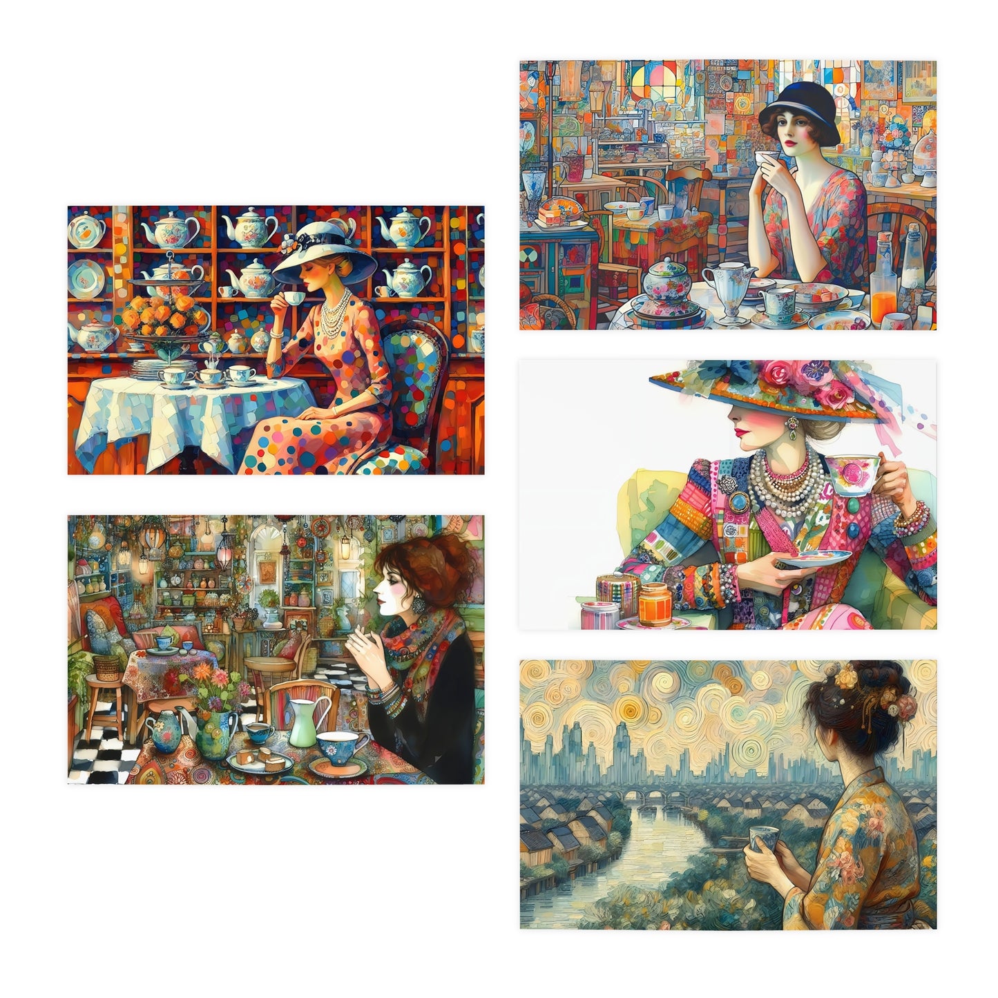Tea and Tranquility Greeting Card Collection (5-pack/5 designs)