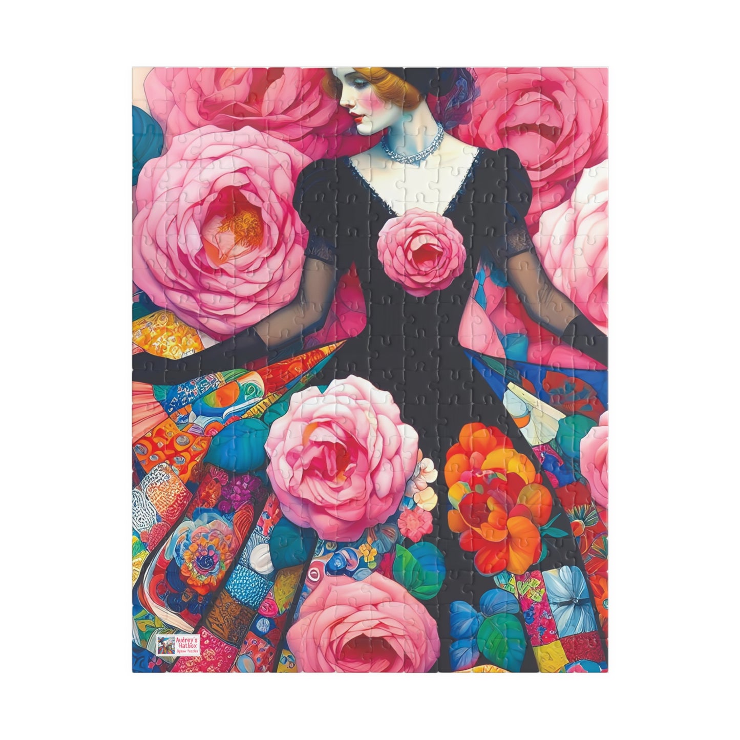 Lady of the Roses Jigsaw Puzzle (110, 252, 520, 1014-piece). Charming Vintage, Whimsical and Pretty Gift Idea for Birthdays, Patients
