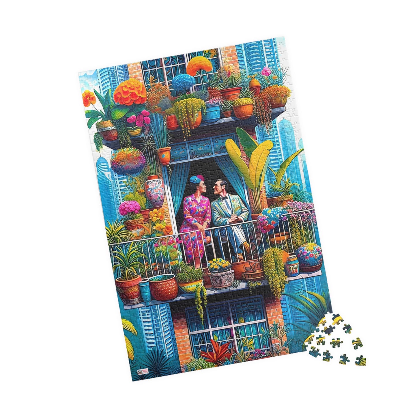 High Rise Love Nest Jigsaw Puzzle (110, 252, 520, 1014-piece). Cute, quirky and whimsical gift idea. Family Game. Fun for all ages.