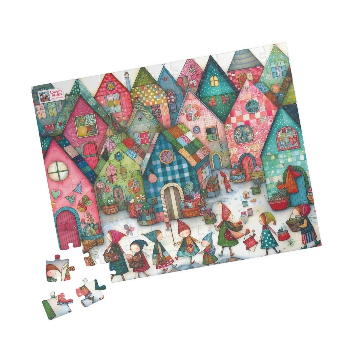 Pixie Village Jigsaw Puzzle (110, 252, 520, 1014-piece). Whimsical and Magical Fairy Tale Fantasy World. Fun Family Activity,  Gift Idea