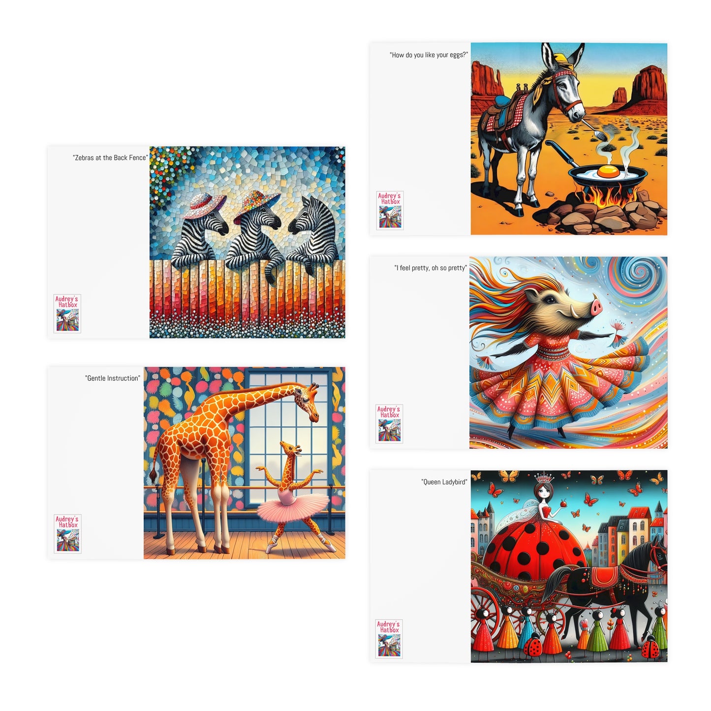 Quirky Creatures Greeting Card Collection (5-pack/5 designs)