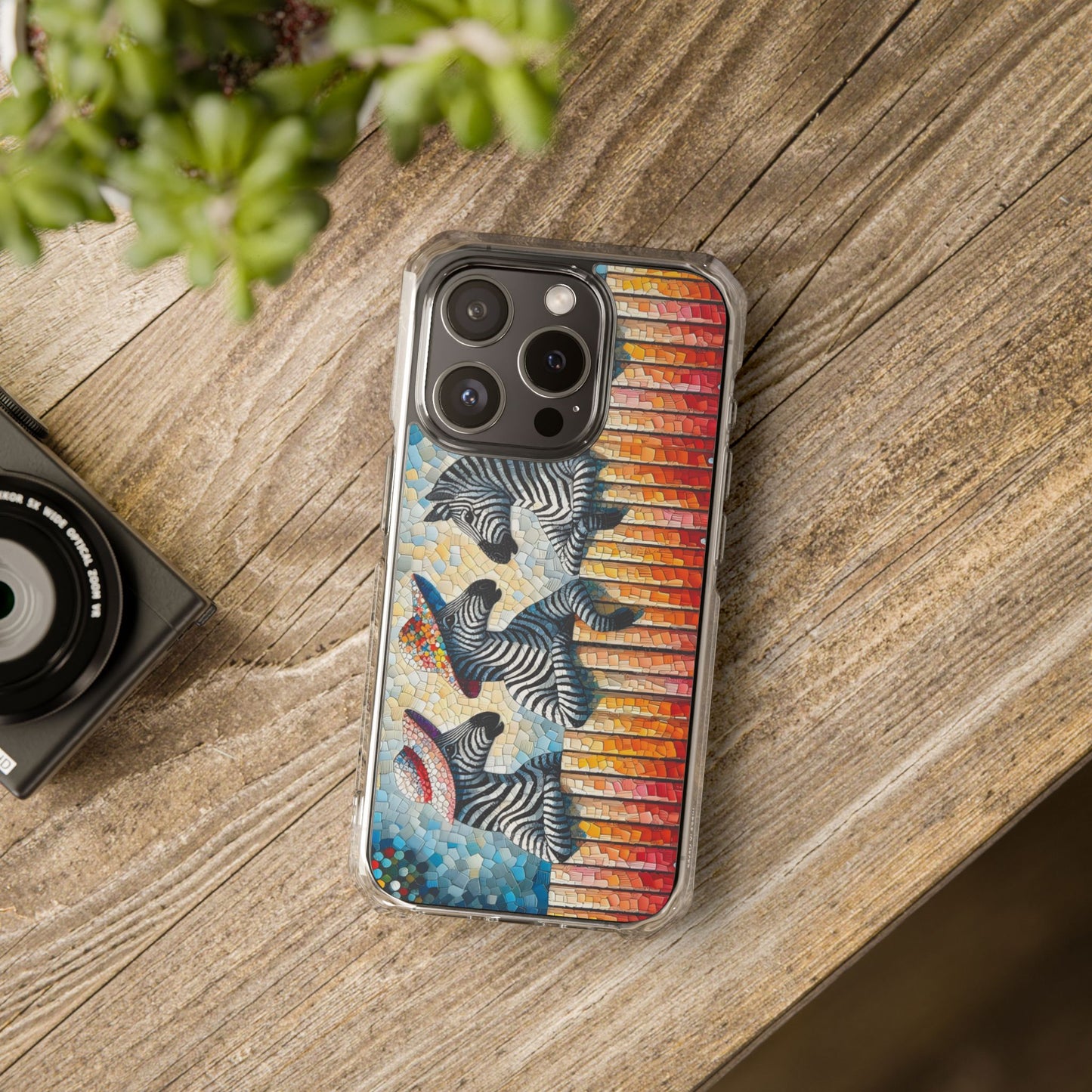 Zebras at the Back Fence Magnetic Clear Impact Cases