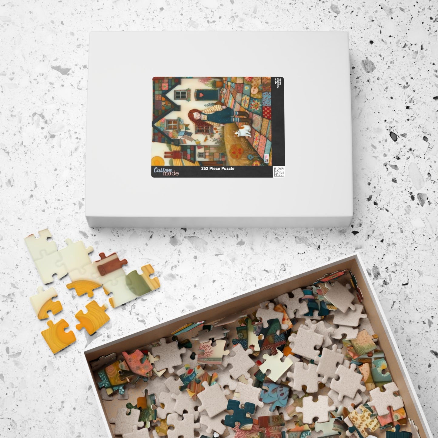 Farm Cottage Kitty Jigsaw Puzzle US: Quirky Whimsical Playful, Gift Cat Lovers (110-1014-pieces)