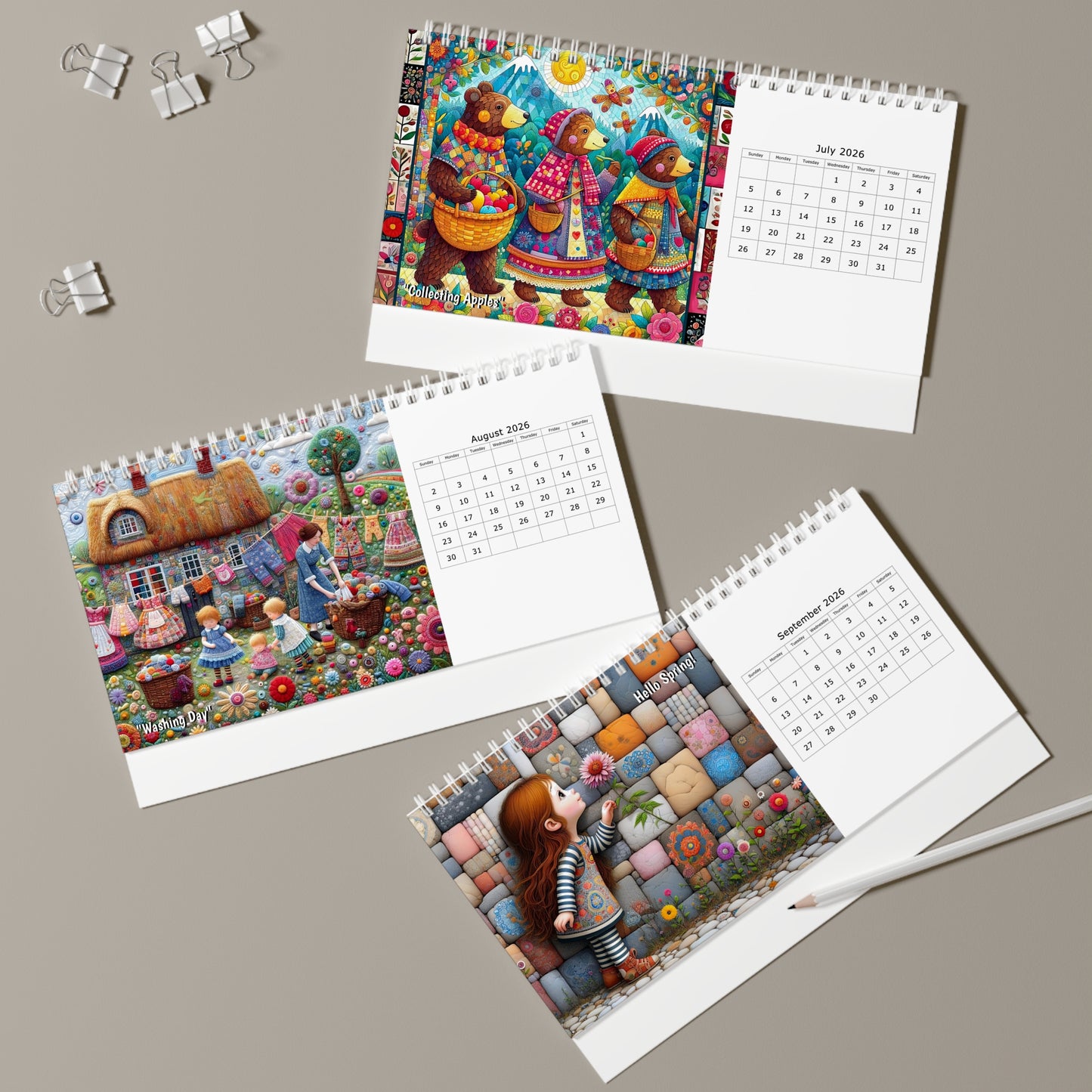 Audrey's Hatbox 2026 Desk Calendar Australia - Decorate your Work Space with a Different Enchanting Image for Every Month