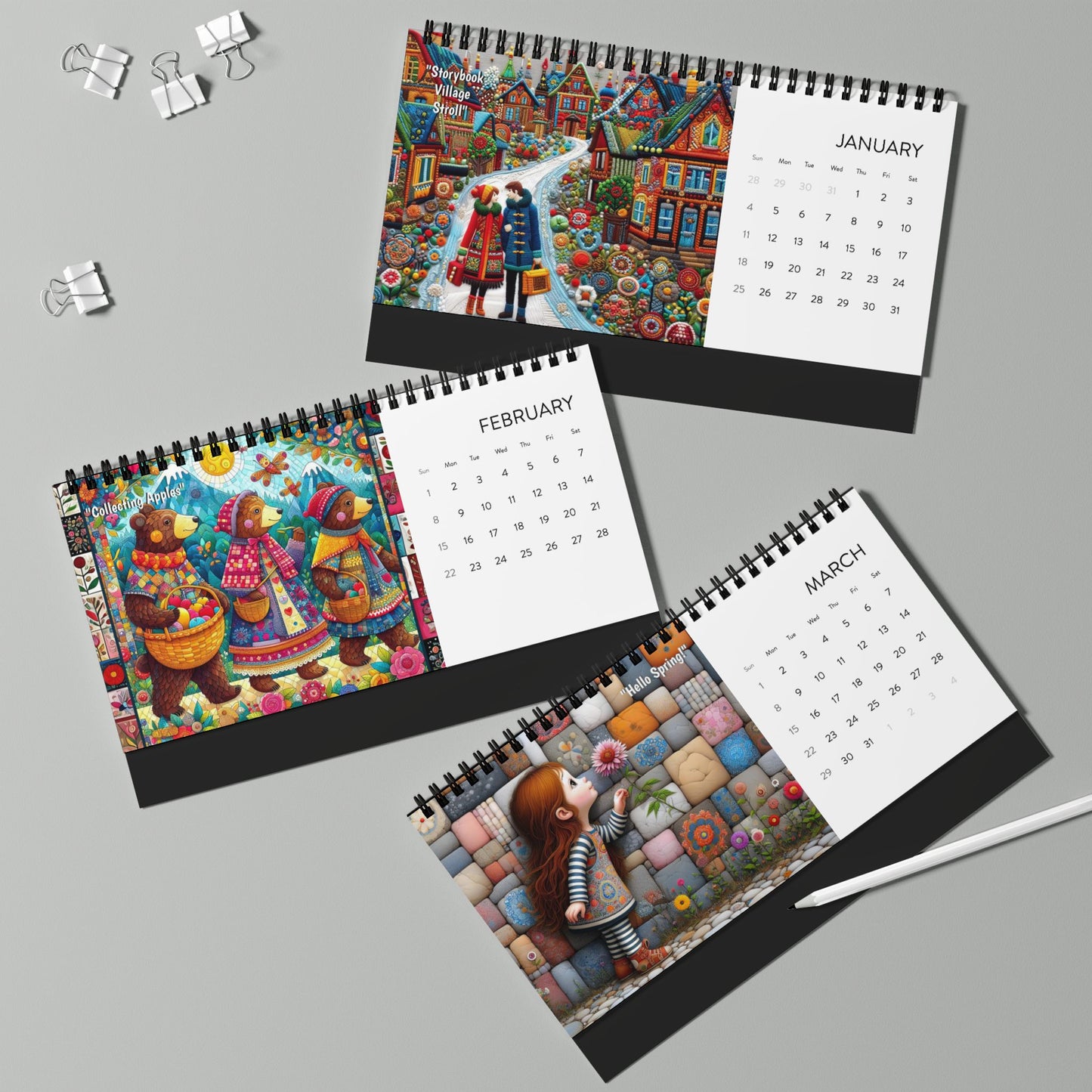 Audrey's Hatbox 2026 Desk Calendar USA - Decorate your Work Space with a Different Enchanting Image for Every Month
