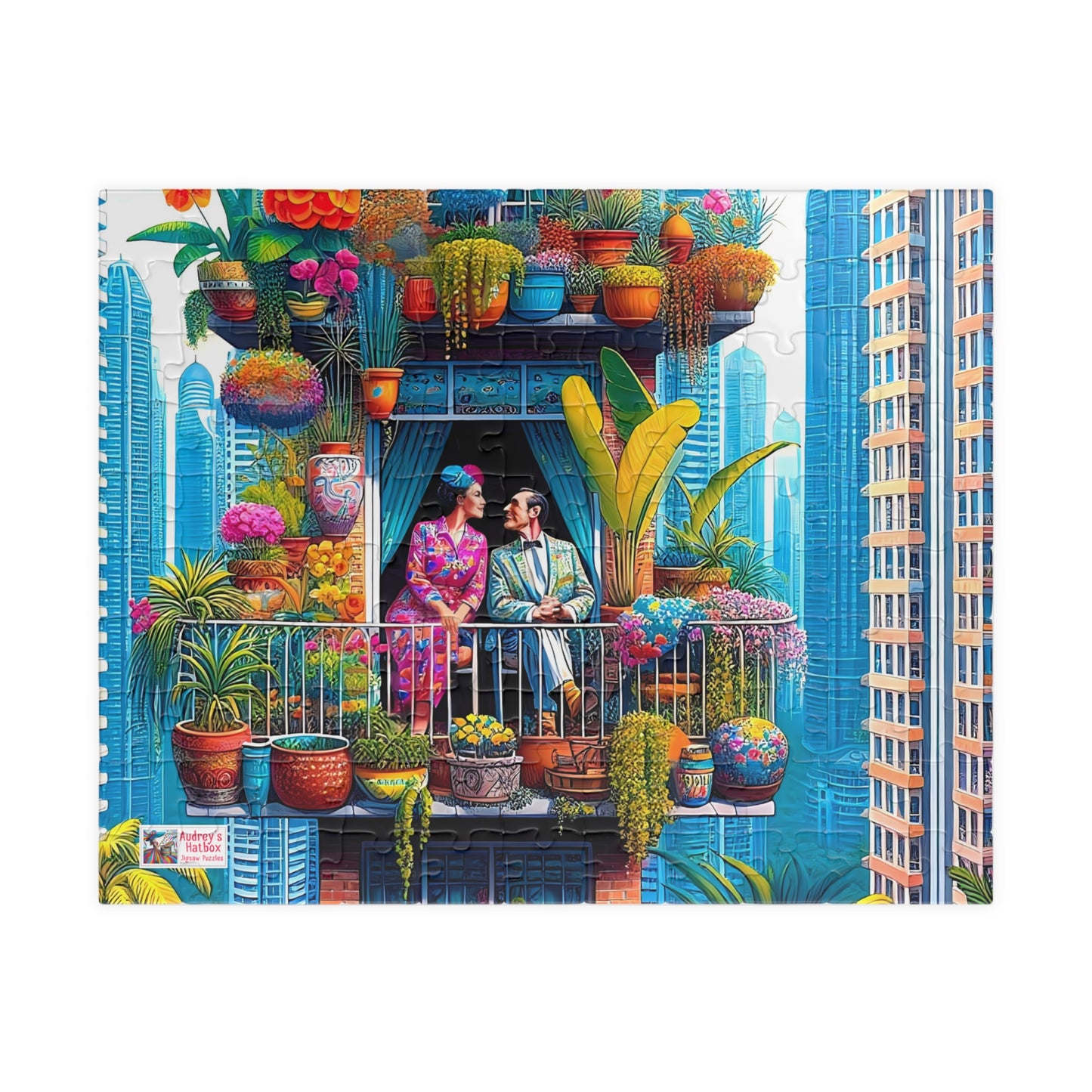 High Rise Love Nest Jigsaw Puzzle (110, 252, 520, 1014-piece). Cute, quirky and whimsical gift idea. Family Game. Fun for all ages.