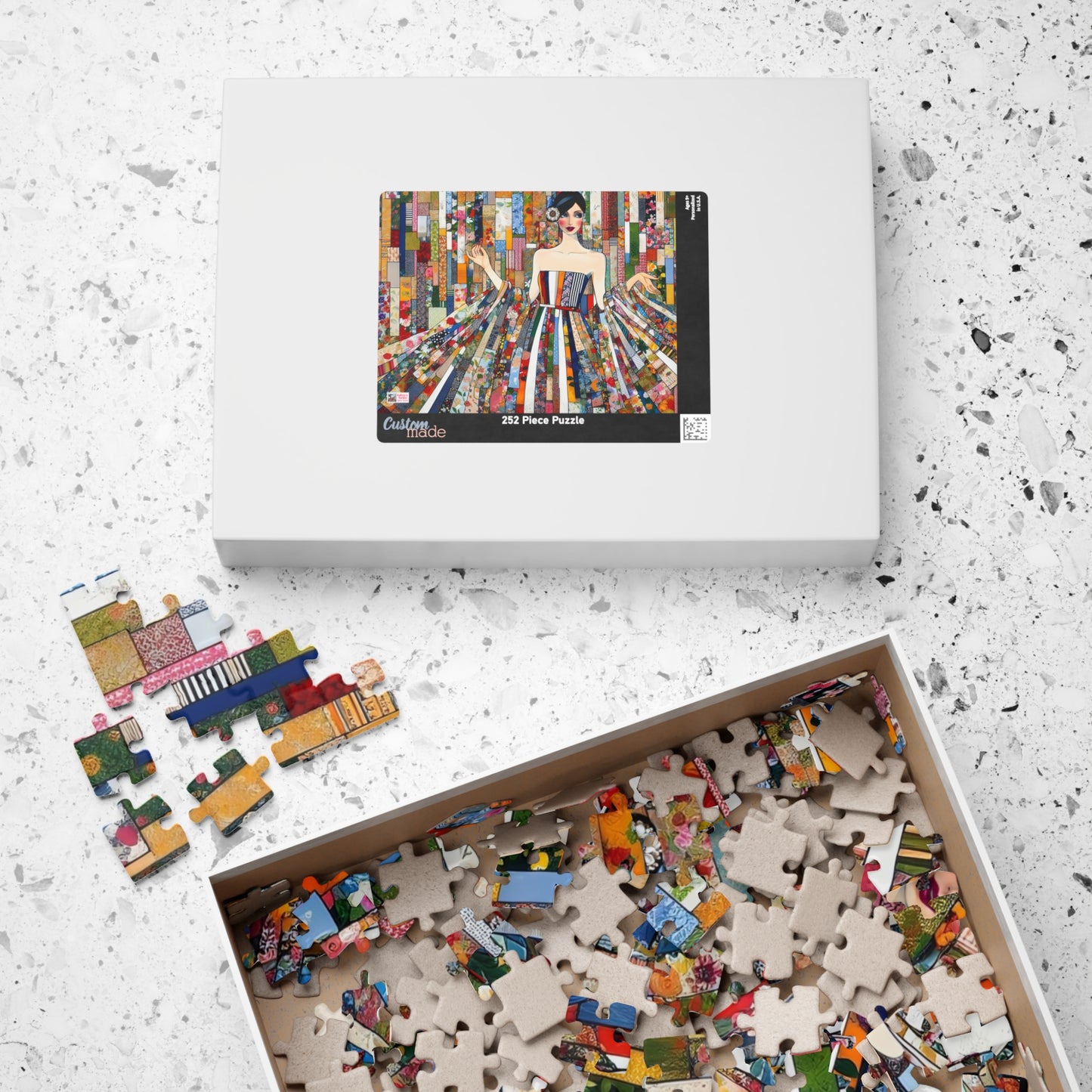 Fabric Princess Jigsaw Puzzle US: Patchwork Prints Fashion Collage  (110-1014 Pieces)