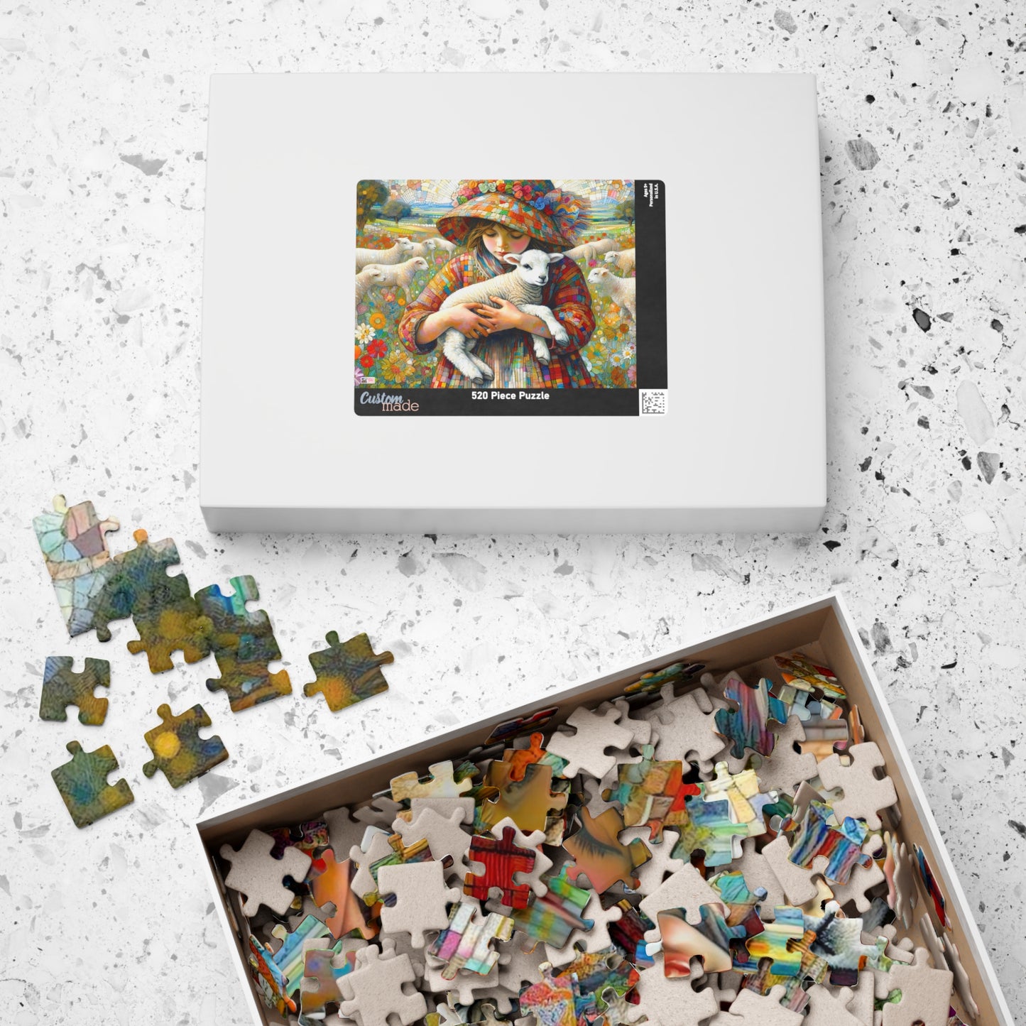 The Lost Lamb Jigsaw Puzzle (110, 252, 520, 1014-piece). Adorable, joyous and heartwarming. Great gift idea. Family Game Activity. All Ages.