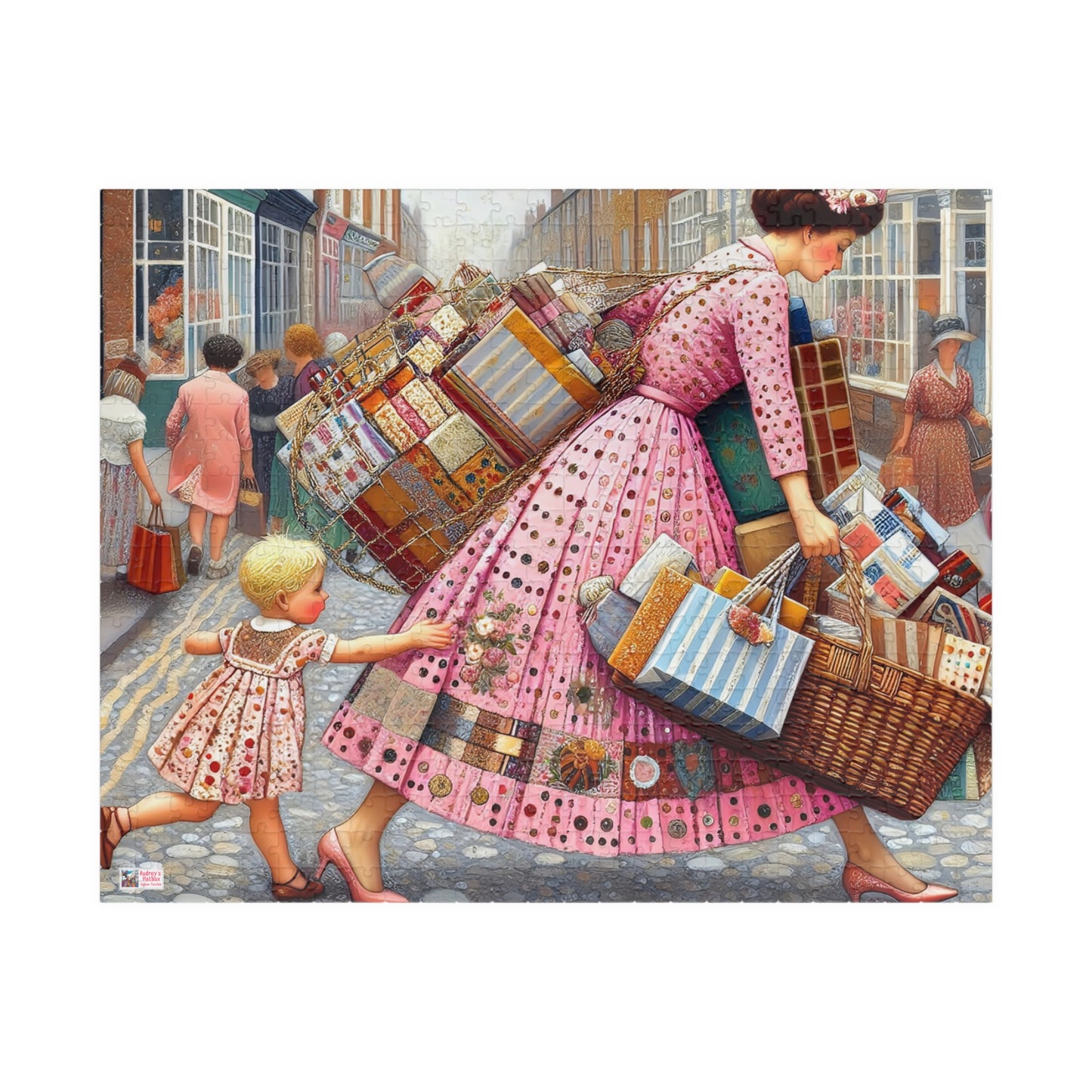 Shopping is my Cardio Jigsaw Puzzle (110, 252, 520, 1014-piece). Challenging Vintage Fun. Gift Idea, All Ages. Family Game Activity.