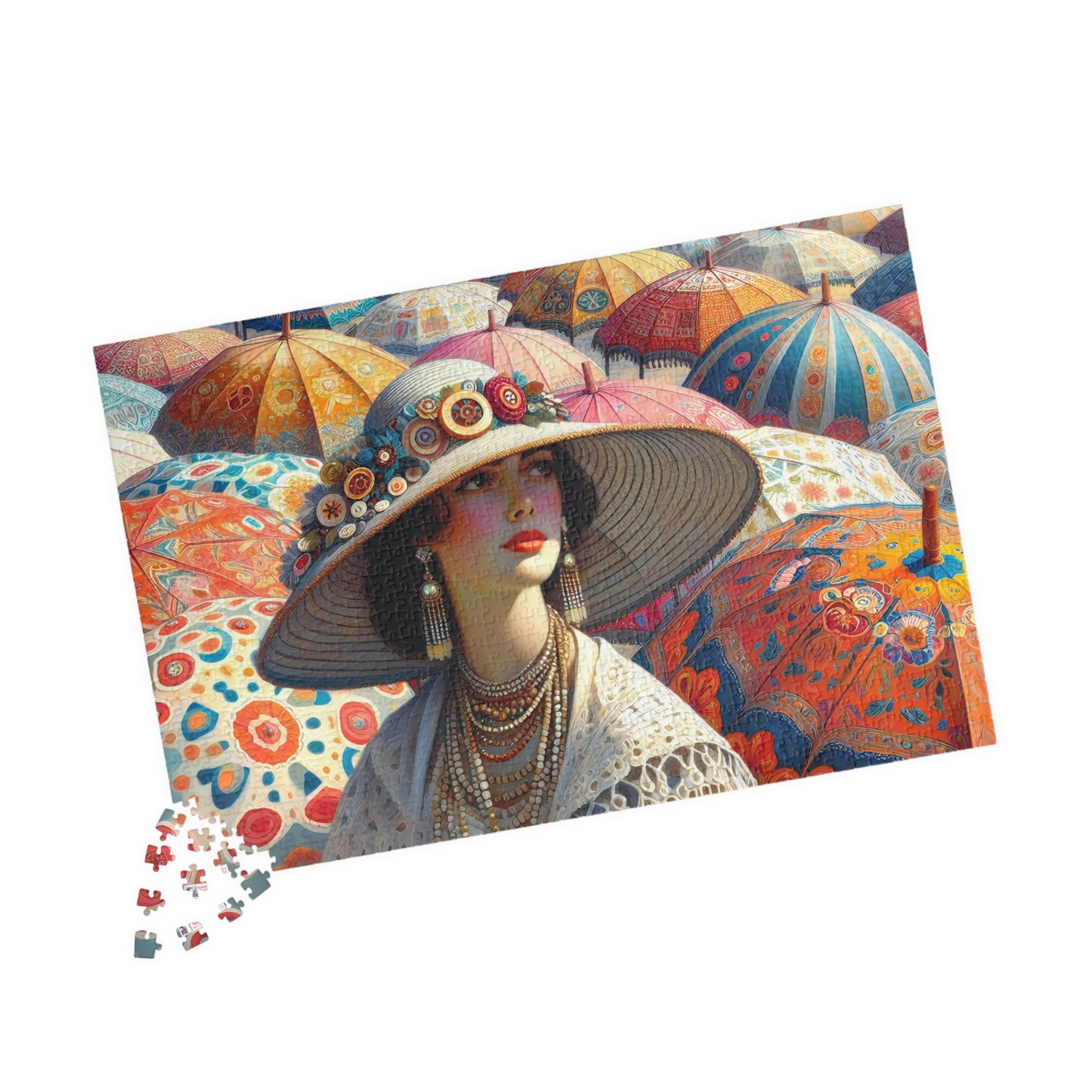 Parade of the Parasols Jigsaw Puzzle (110, 252, 520, 1014-piece). Pretty vintage scene. Fun family-friendly game, all ages
