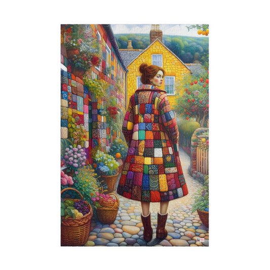 Rainbow Lane Jigsaw Puzzle (110, 252, 520, 1014-piece). Colourful whimsical storybook patchwork village. Fun family activity gift idea.