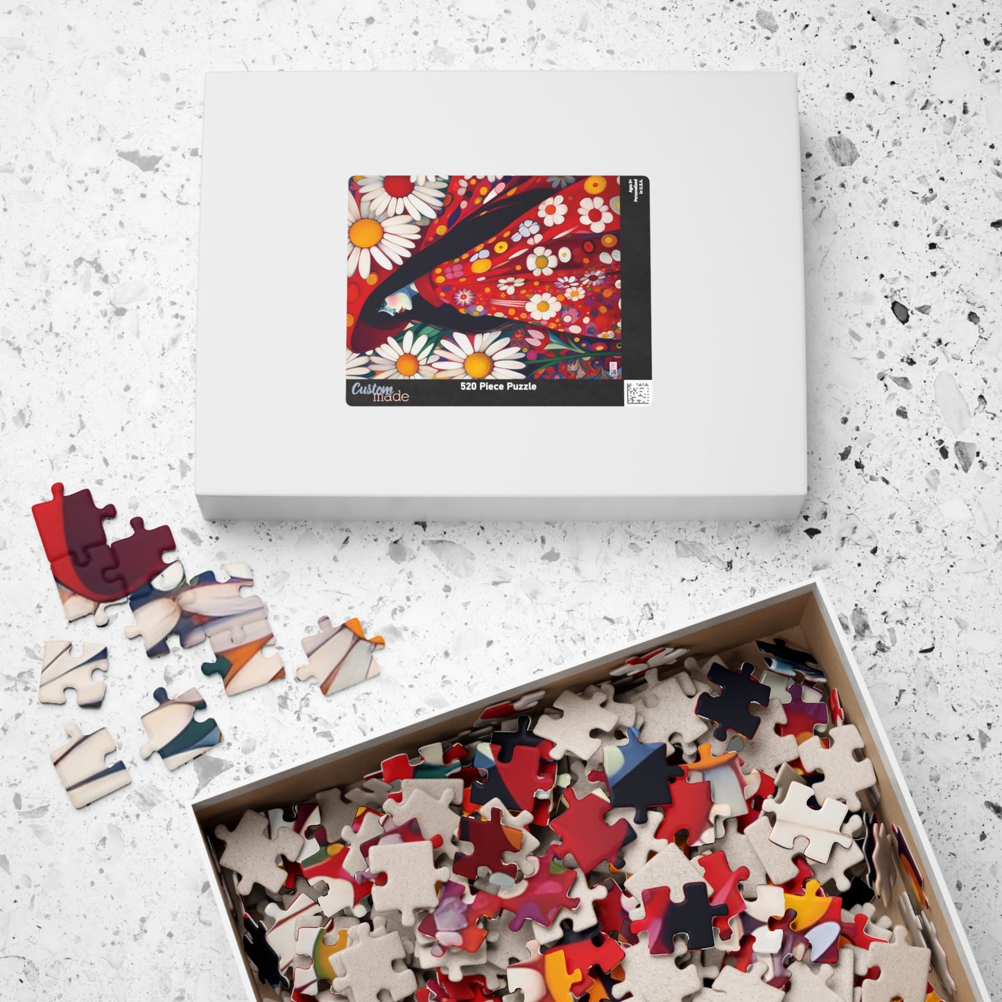 Daisy Dreams Jigsaw Puzzle (110, 252, 520, 1014-piece). Unique, Whimsical, Vintage, Pretty Birthday Gift Idea. Family Fun Game All Ages.