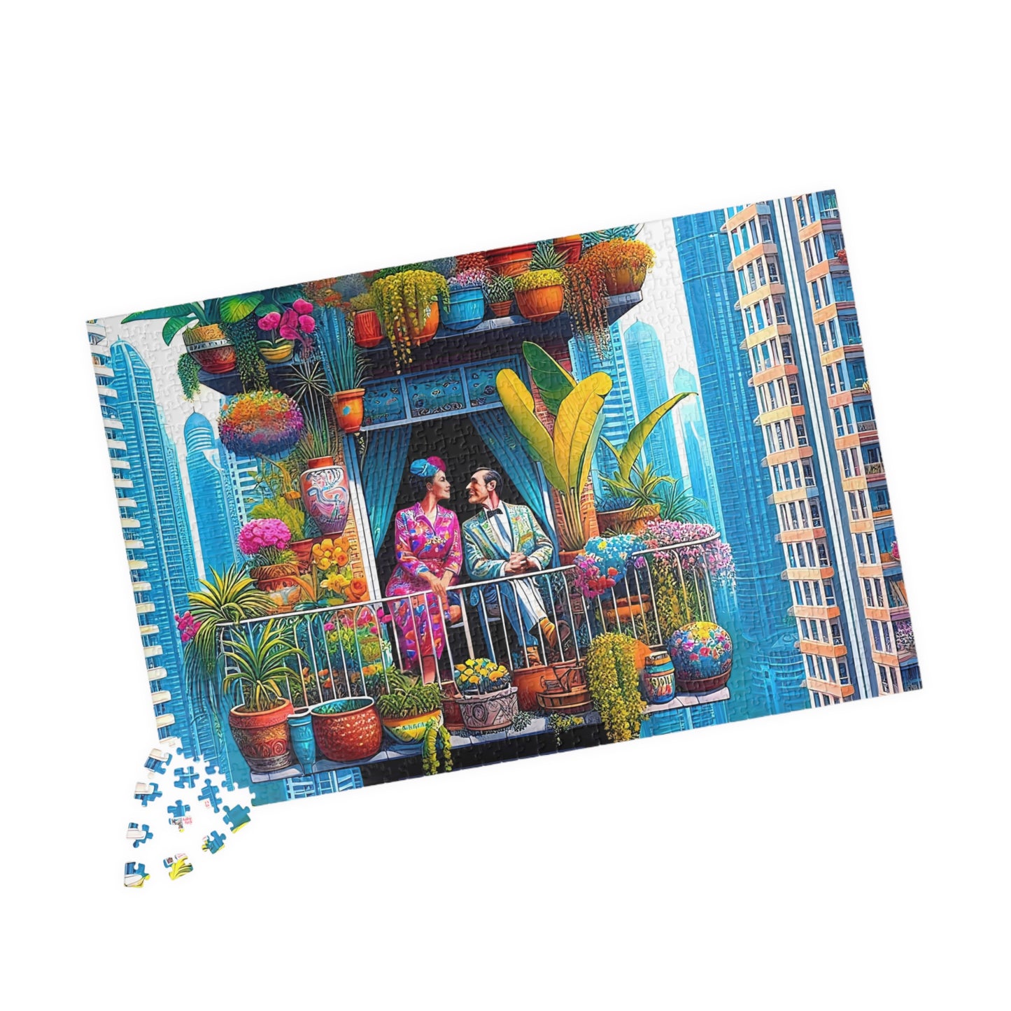 High Rise Love Nest Jigsaw Puzzle (110, 252, 520, 1014-piece). Cute, quirky and whimsical gift idea. Family Game. Fun for all ages.