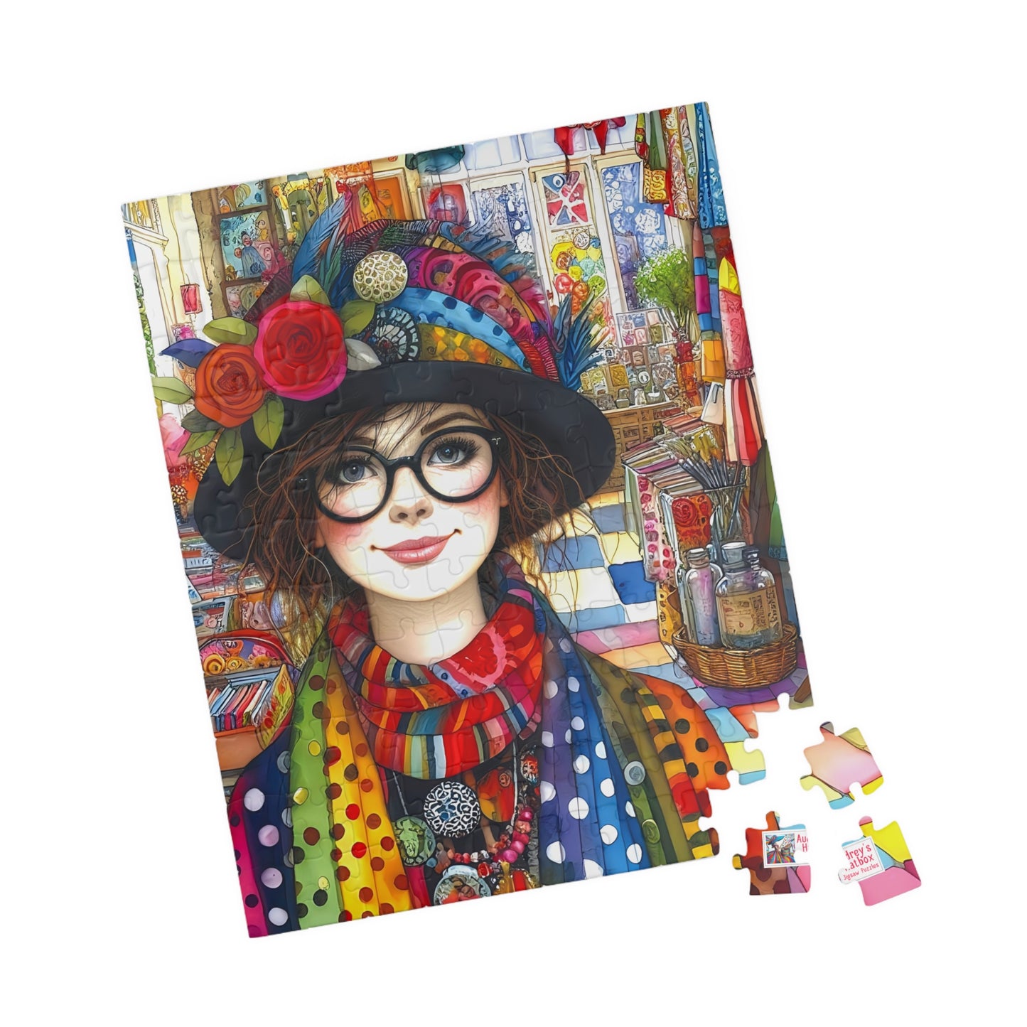 Quirky Treasures Jigsaw Puzzle (110, 252, 520, 1014-piece). Cute, fun. playful and quirky. Great gift idea. Family Game Activity. All Ages.