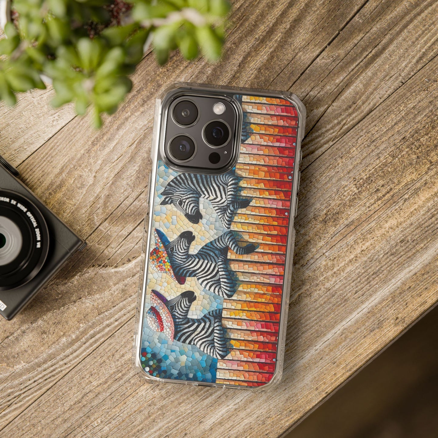 Zebras at the Back Fence Magnetic Clear Impact Cases