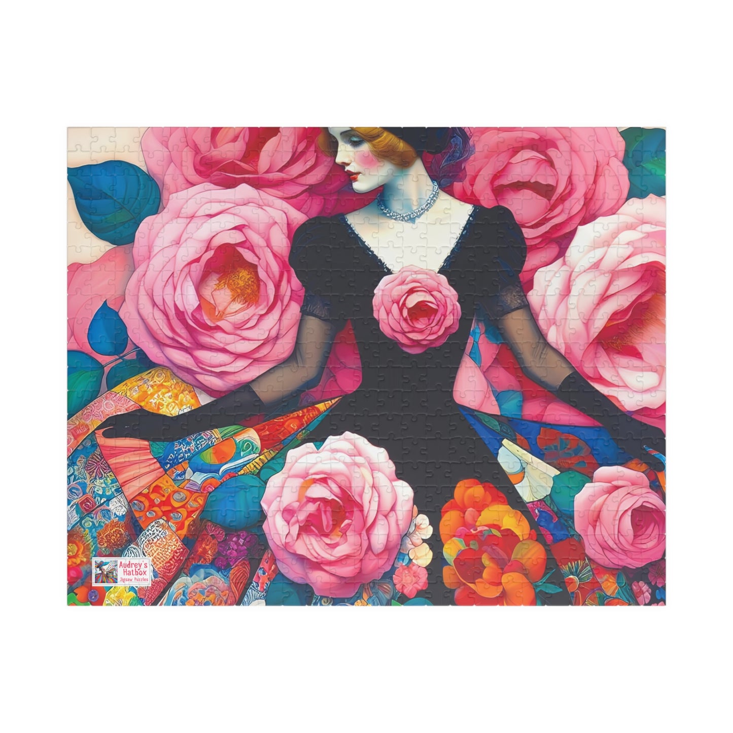 Lady of the Roses Jigsaw Puzzle (110, 252, 520, 1014-piece). Charming Vintage, Whimsical and Pretty Gift Idea for Birthdays, Patients