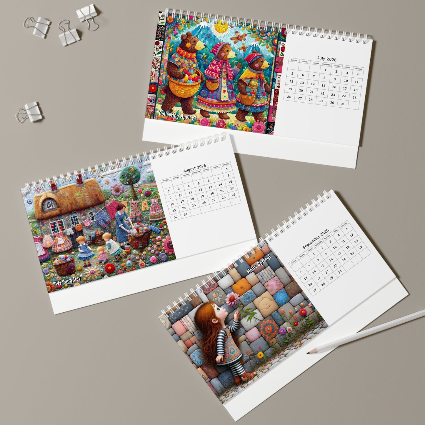Audrey's Hatbox 2026 Desk Calendar Australia - Decorate your Work Space with a Different Enchanting Image for Every Month