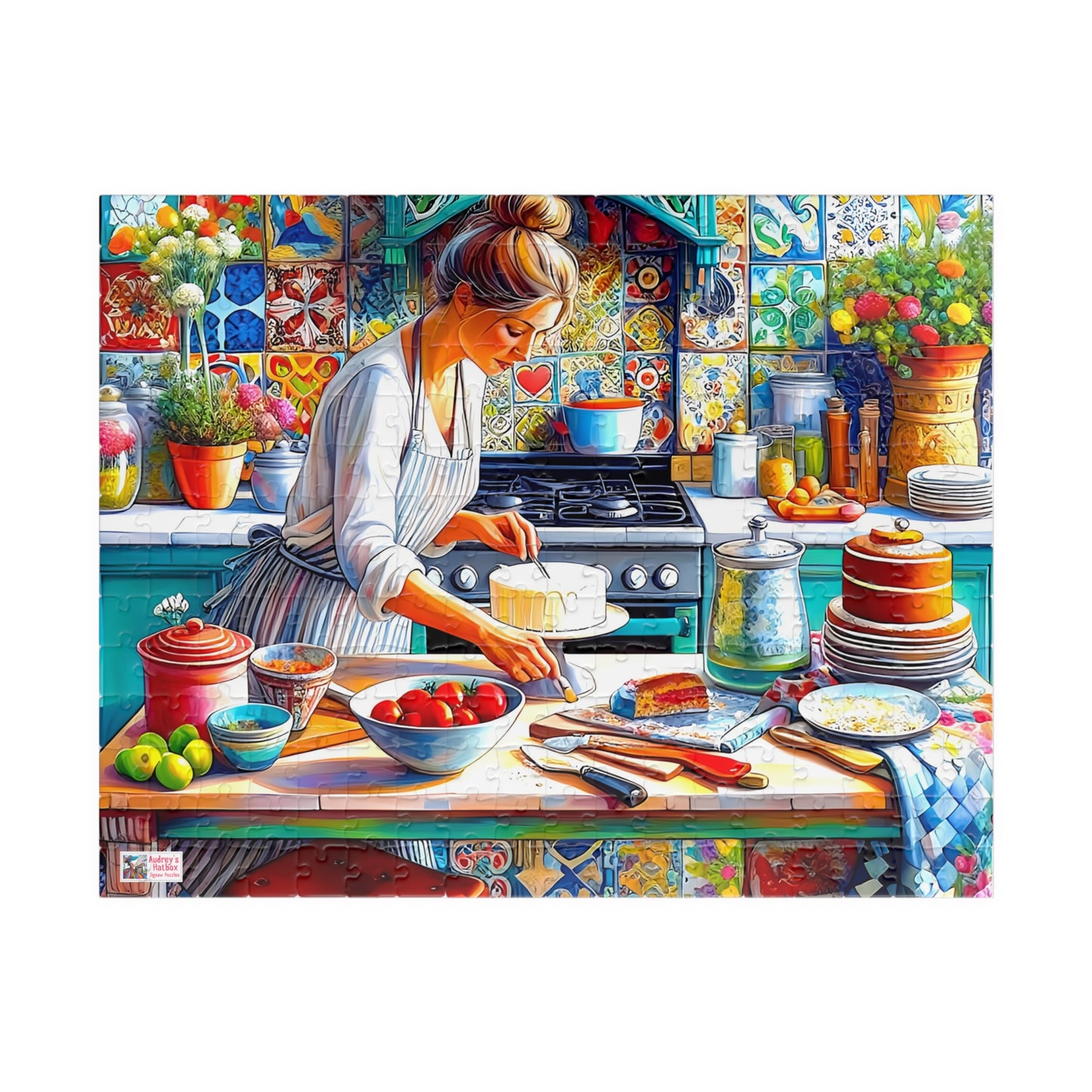 The Cake Artist's Kitchen Jigsaw Puzzle (110, 252, 520, 1014-piece). Colourful, intricate and cosy. Great gift idea. Family Games Activity