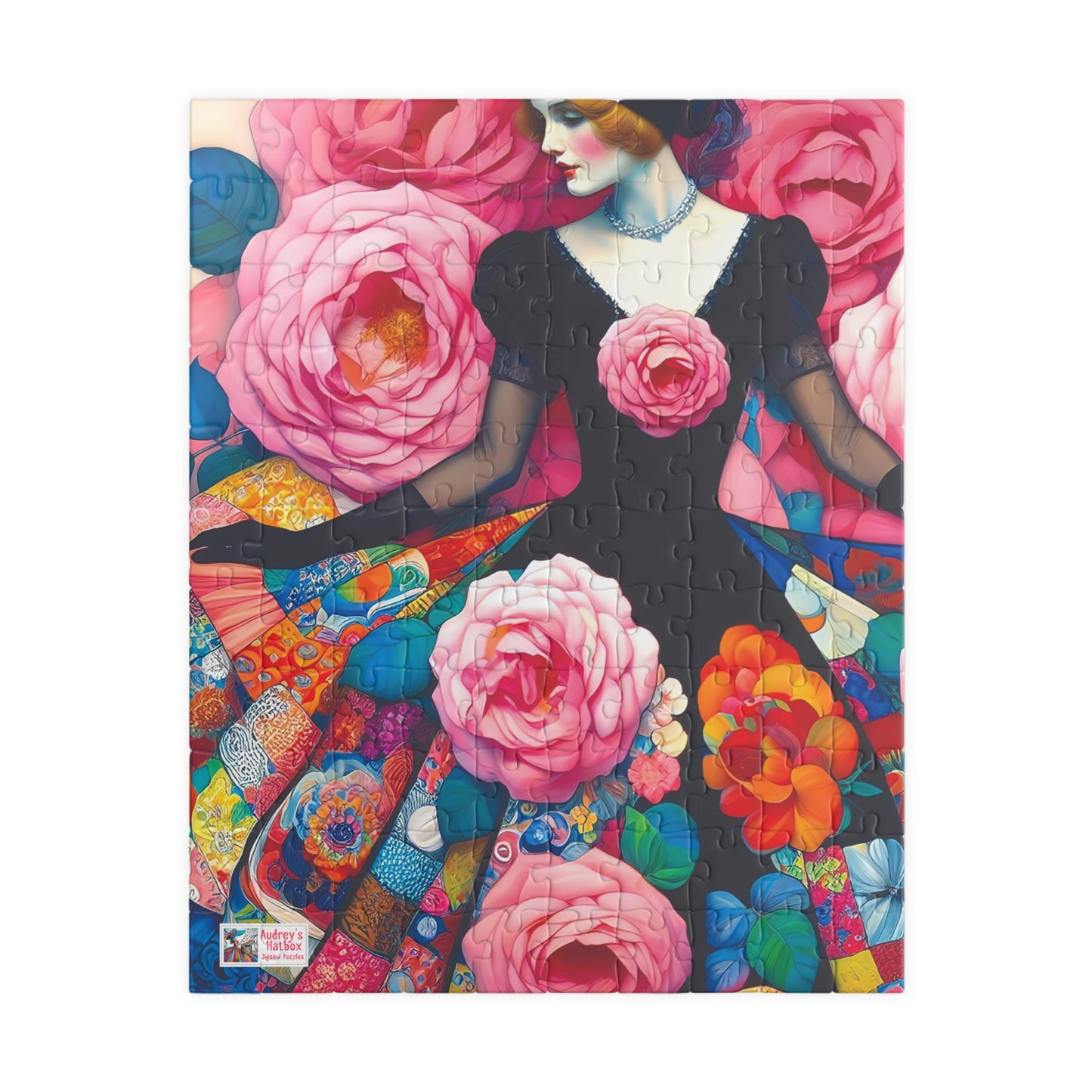 Lady of the Roses Jigsaw Puzzle (110, 252, 520, 1014-piece). Charming Vintage, Whimsical and Pretty Gift Idea for Birthdays, Patients