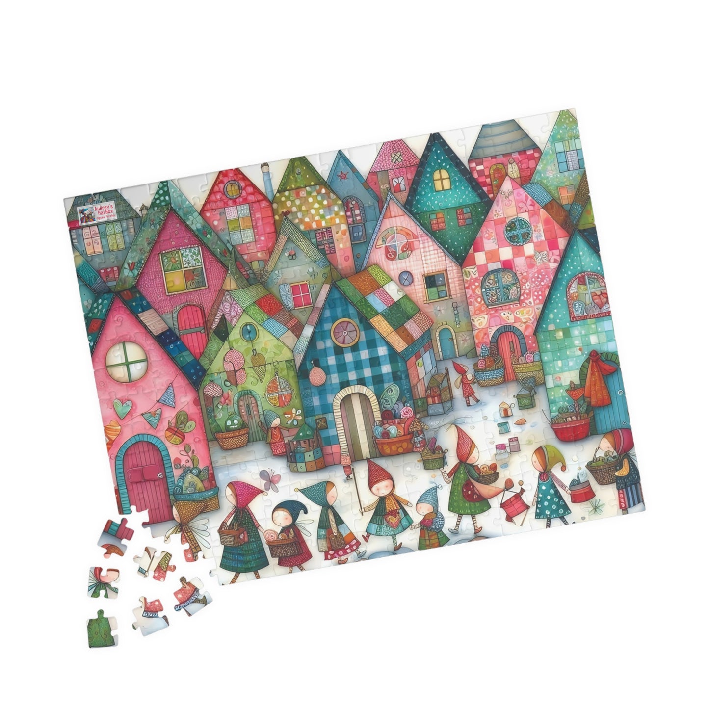Pixie Village Jigsaw Puzzle (110, 252, 520, 1014-piece). Whimsical and Magical Fairy Tale Fantasy World. Fun Family Activity,  Gift Idea