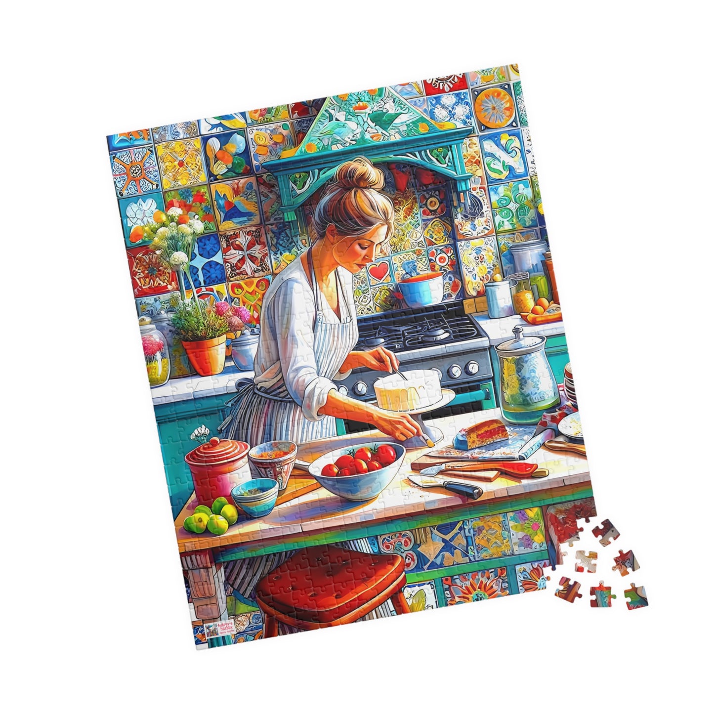 The Cake Artist's Kitchen Jigsaw Puzzle (110, 252, 520, 1014-piece). Colourful, intricate and cosy. Great gift idea. Family Games Activity