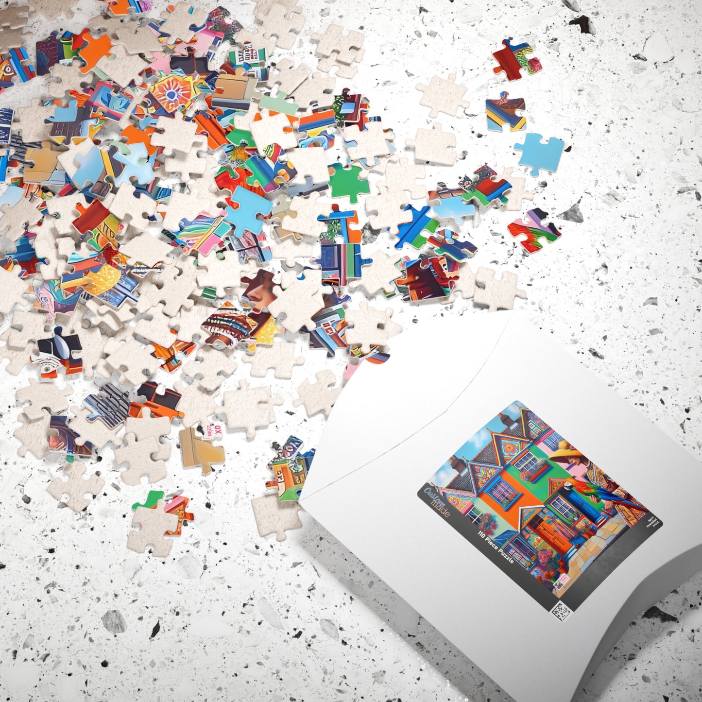 Strolling with my Parrot Jigsaw Puzzle US (110, 252, 520, 1014-piece). Quirky, charming, colourful gift idea for birdlovers. Family fun game
