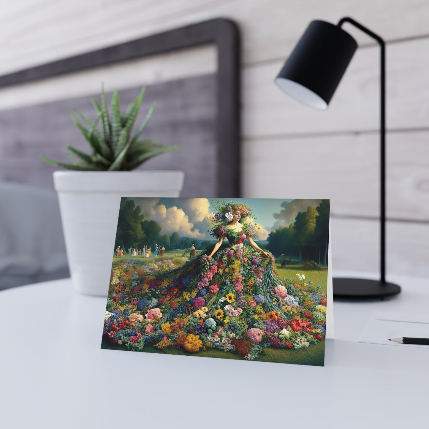 First Blush of Spring Greeting Cards: Floral Maiden Vintage Art Style Collectibles