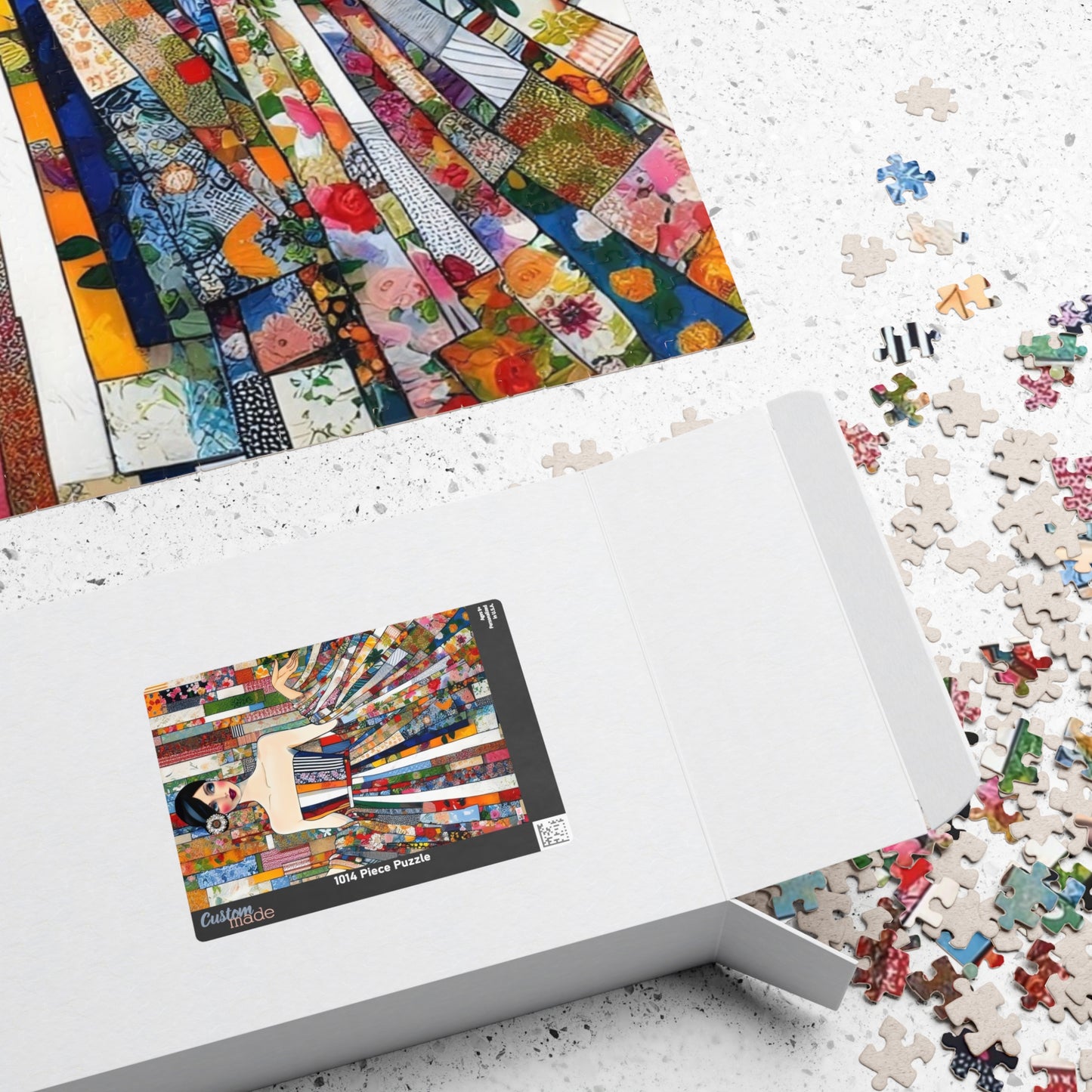Fabric Princess Jigsaw Puzzle US: Patchwork Prints Fashion Collage  (110-1014 Pieces)