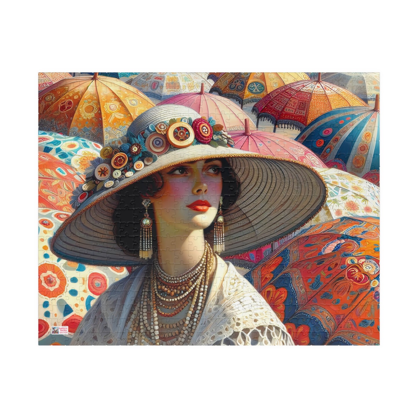 Parade of the Parasols Jigsaw Puzzle (110, 252, 520, 1014-piece). Pretty vintage scene. Fun family-friendly game, all ages